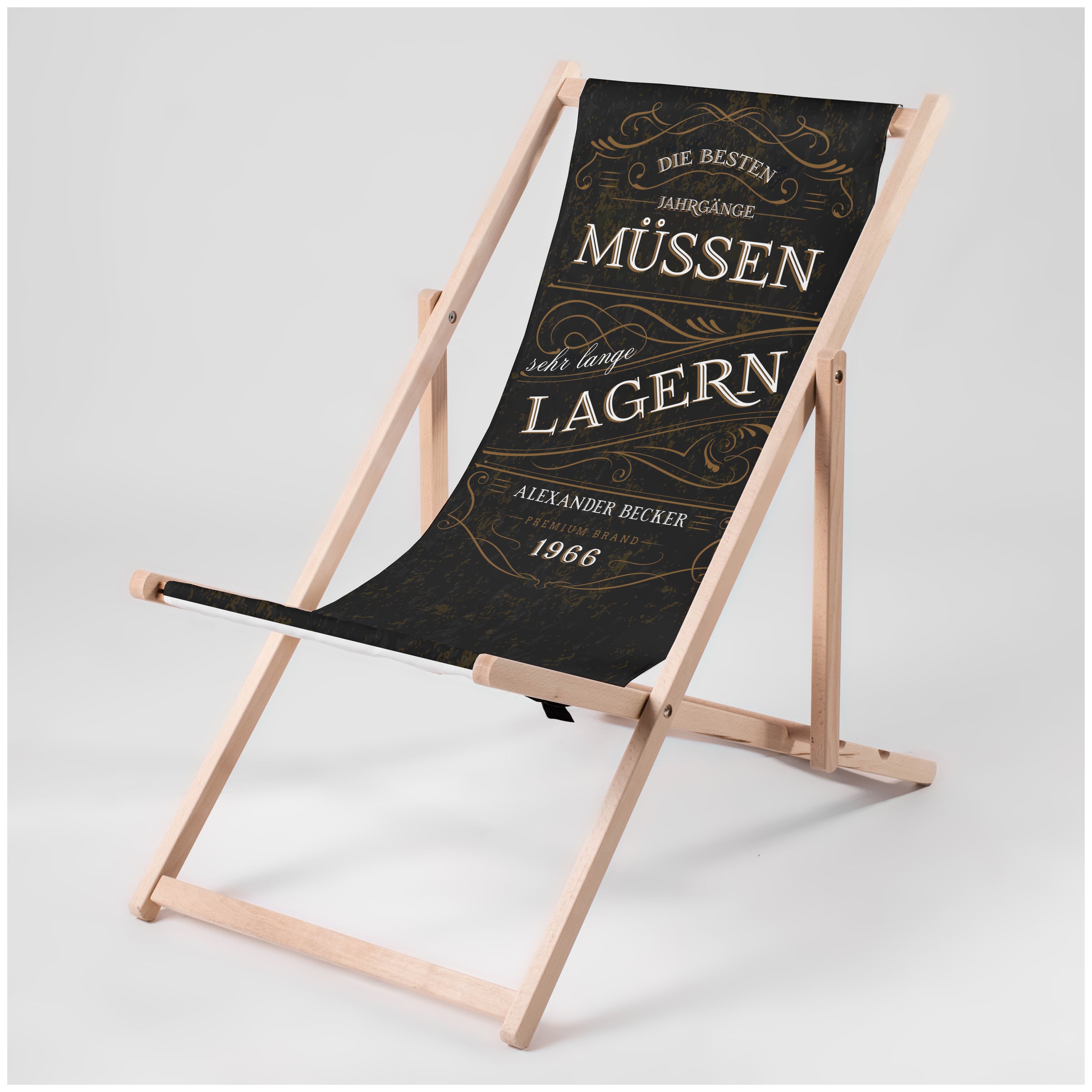 Personalisierter Liegestuhl – Geschenk für einen Mann