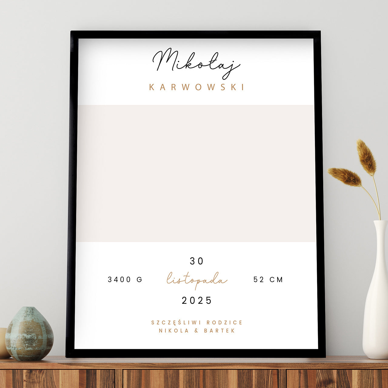 Personalizowany plakat metryczka - Odcisk Stóp