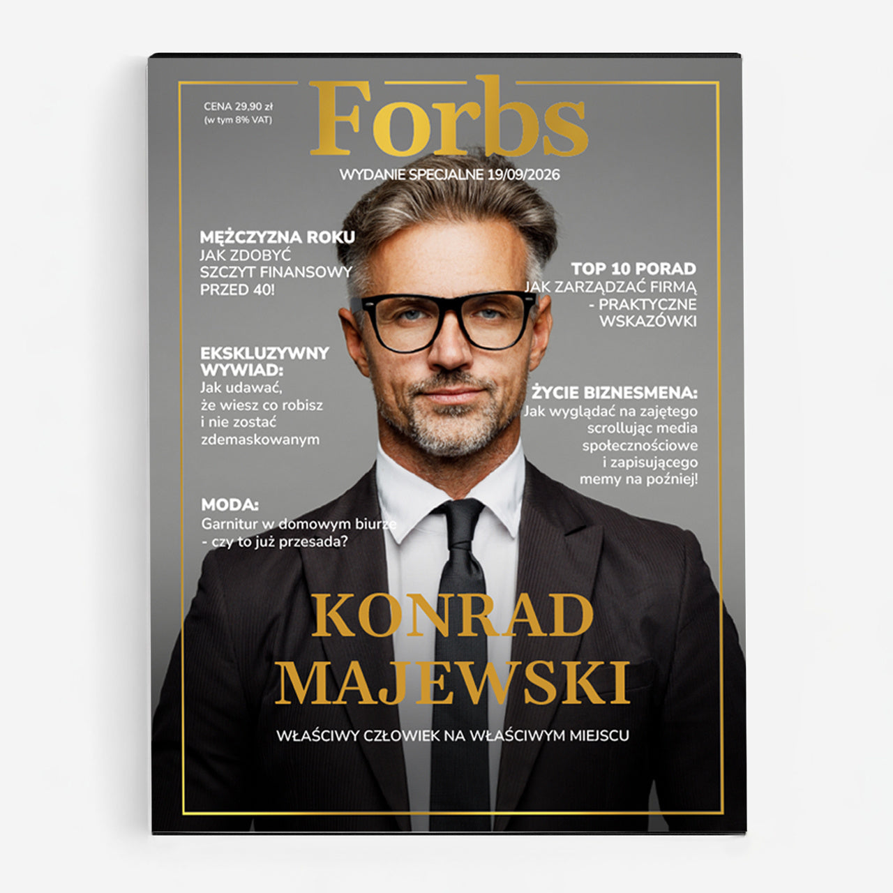 Czekoladki ze zdjęciem dla prezesa - Forbs elegancki prezent dla prezesa