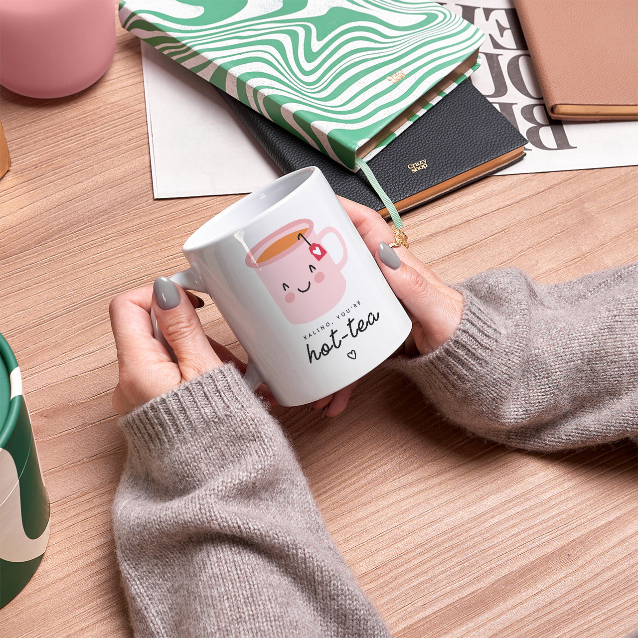 Kubek na herbatę - Hot-Tea - prezent na Walentynki dla niej