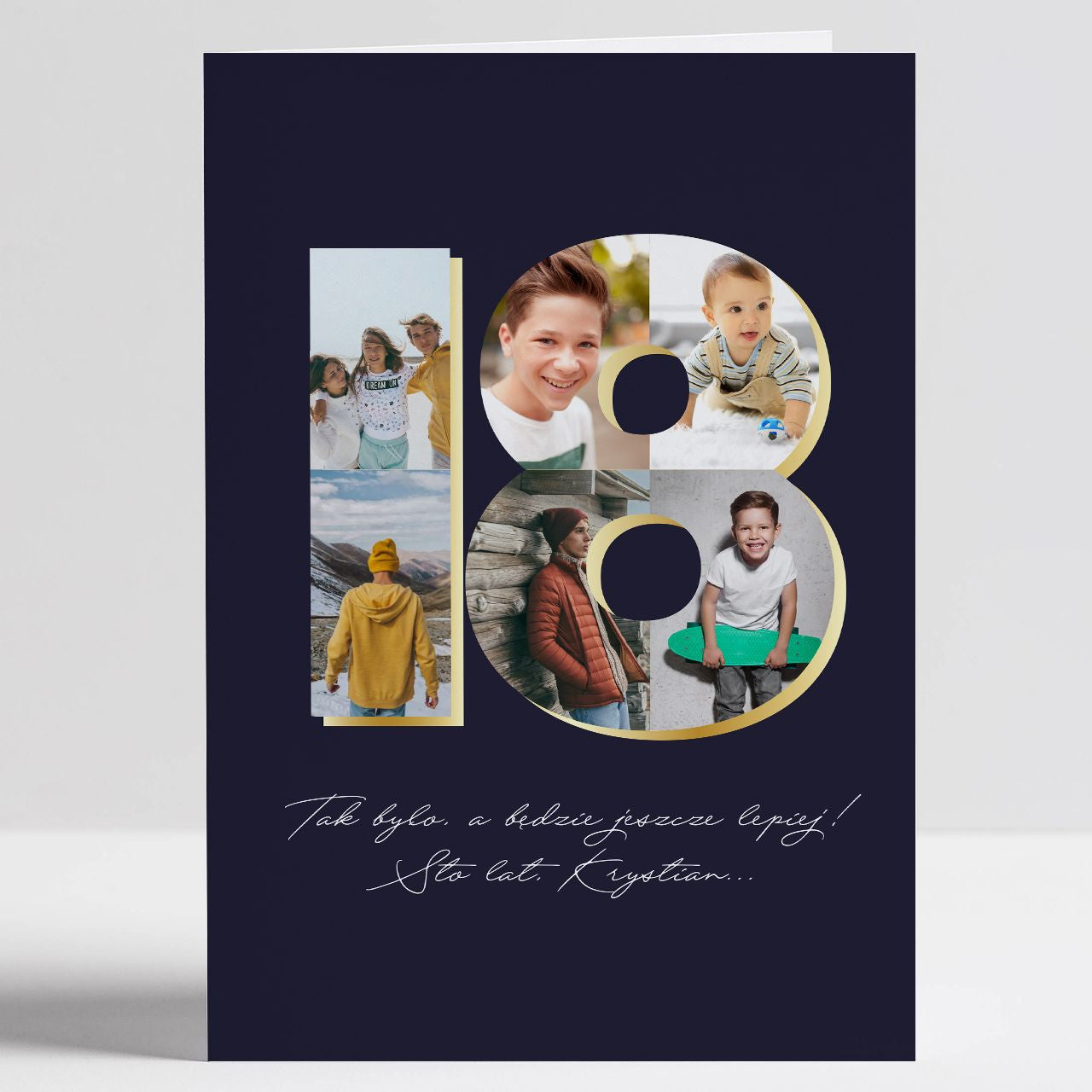 Personalizowana kartka na 18 urodziny - kolaż zdjęć