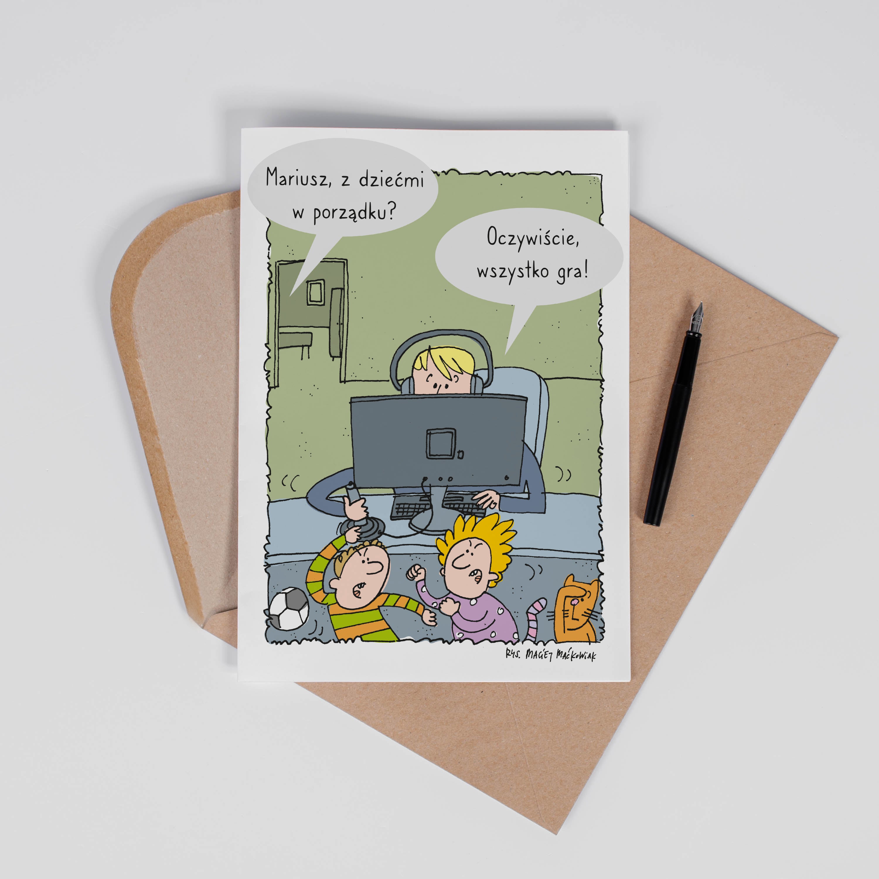 Personalizowana kartka dla taty gracza komputerowego - A4