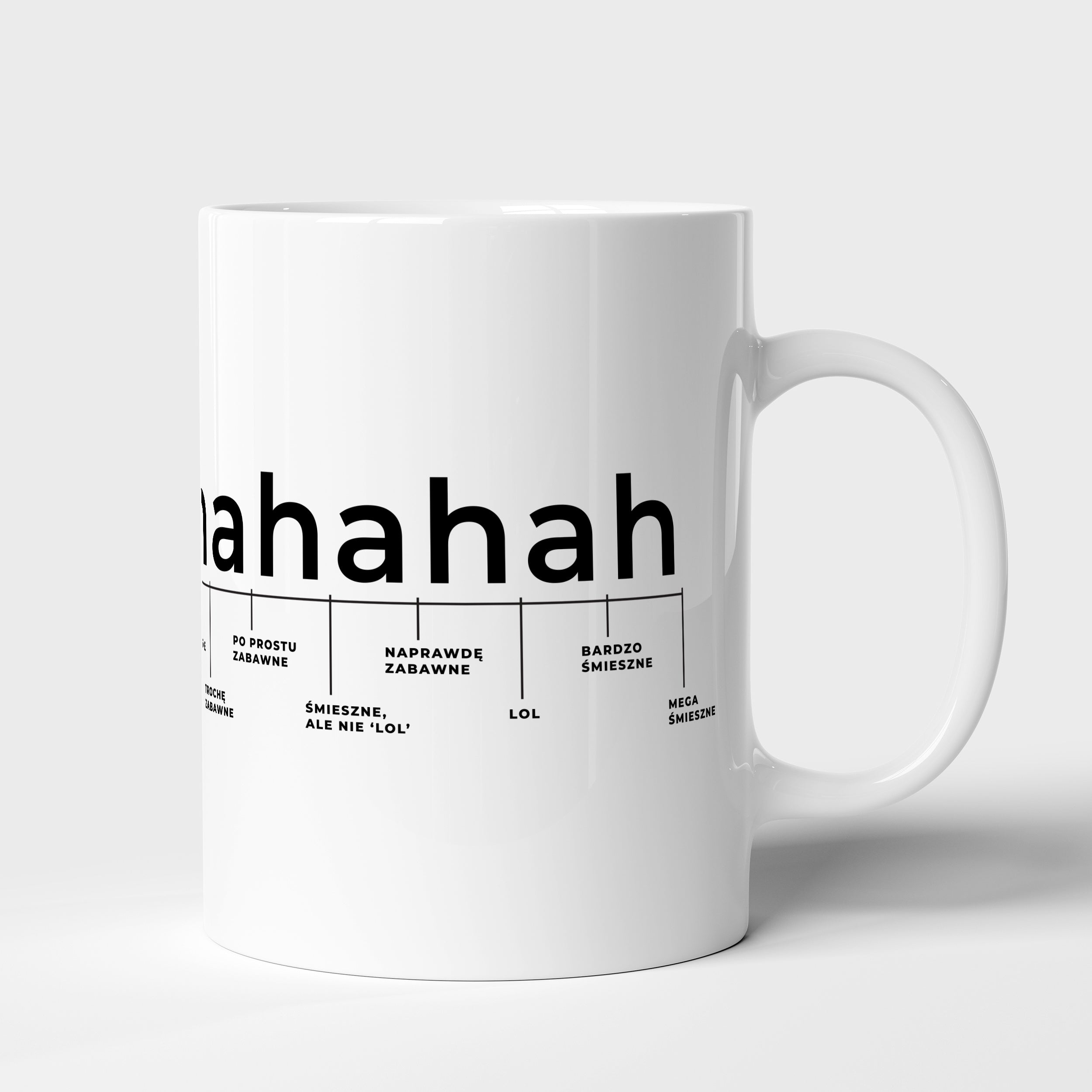 Personalizowany kubek Skala Hahaha - prezent dla żartownisia kubek z nadrukiem prezent dla dowcipnisia