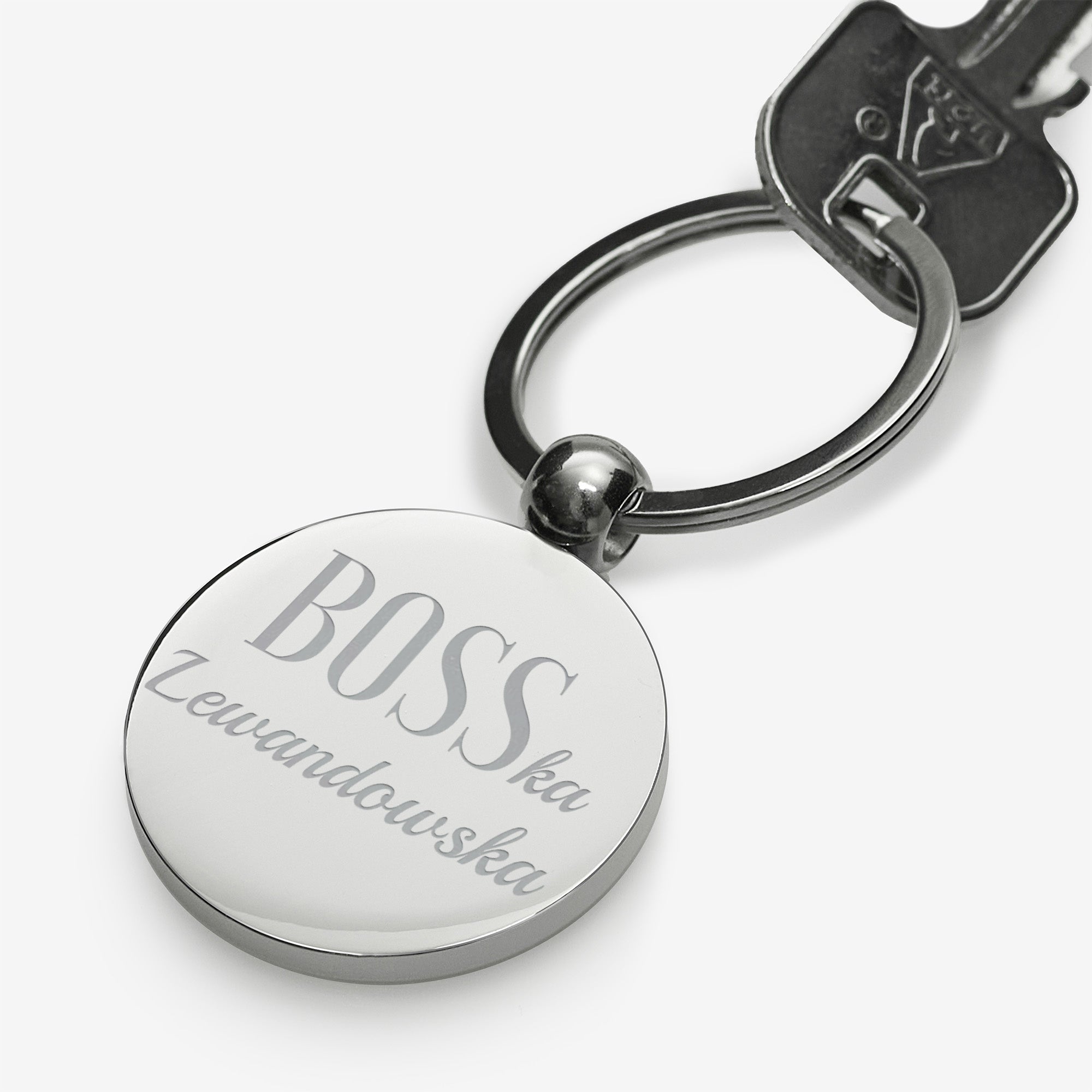 Grawerowany brelok dla szefowej prezent dla szefowej brelok z grawerem brelok do kluczy personalizowany brelok