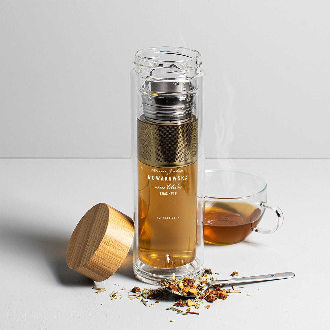 Szklany bidon dla nauczyciela prezent na dzień nauczyciela prezent dla nauczyciela bidon szklany