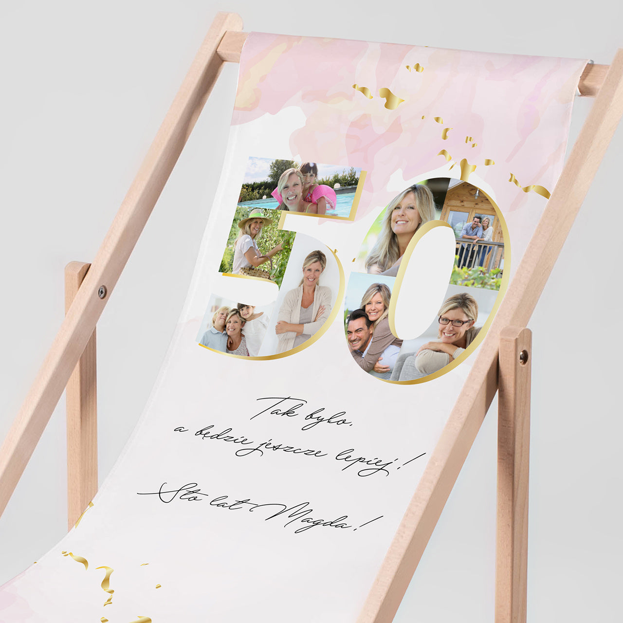 Leżak personalizowany - prezent na 50 urodziny dla niej