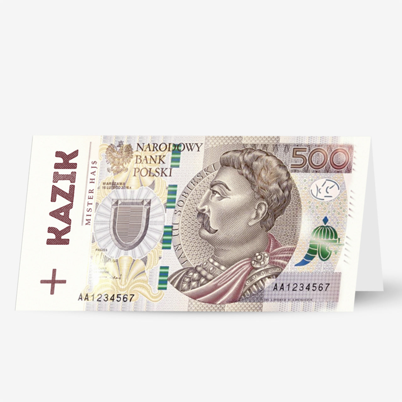 Śmieszna kartka personalizowana na urodziny - banknot kartka na pieniądze prezent urodzinowy