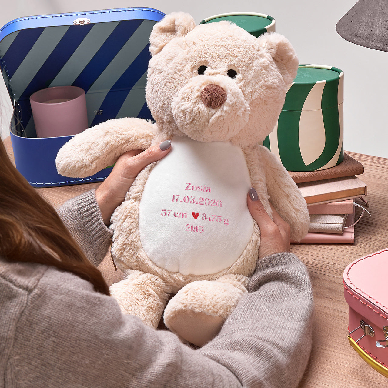 Personalizowany miś z metryczką - prezent dla dziewczynki personalizowany prezent dla dziewczynki 