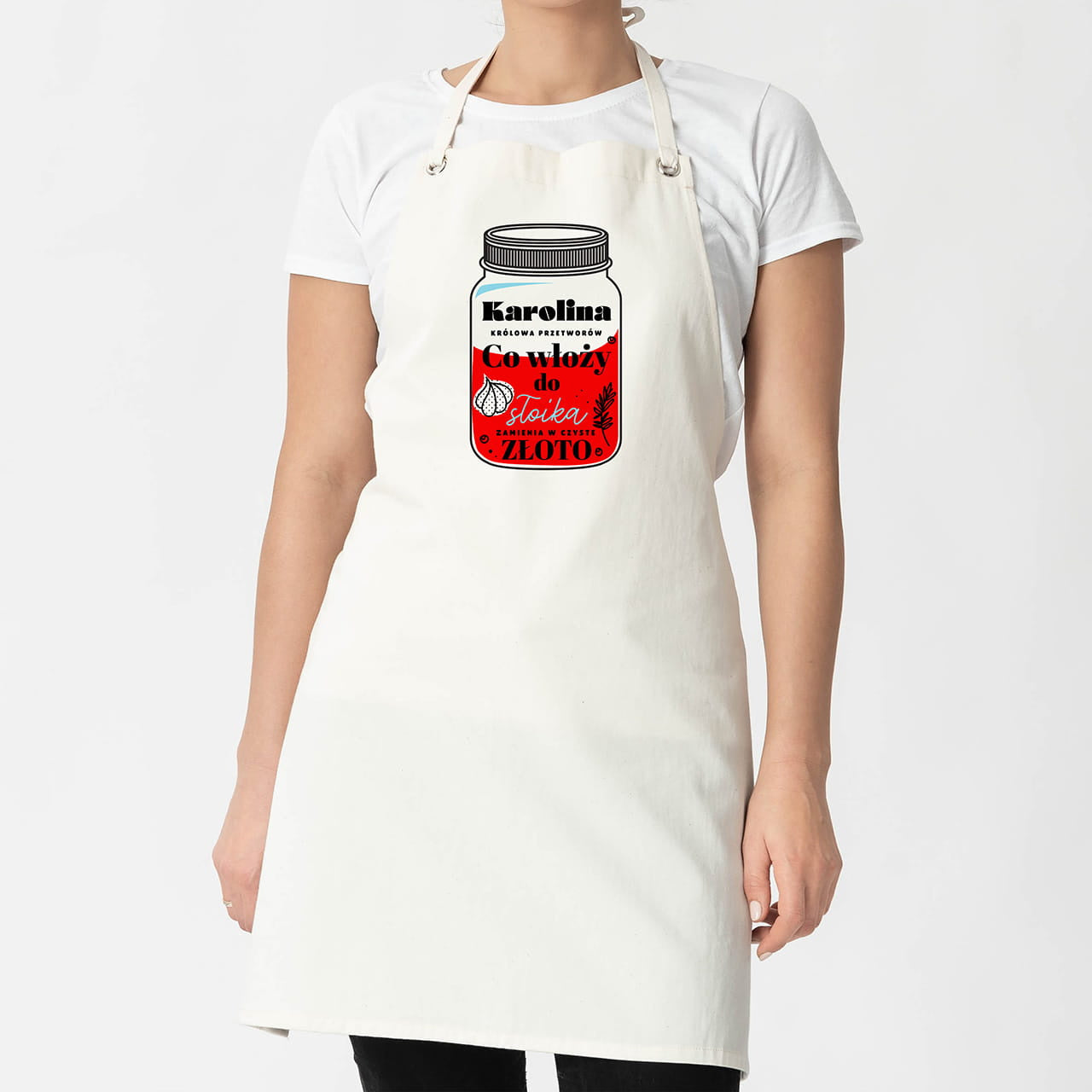Personalizowany fartuch dla babci - słoik prezent dla babci prezent na dzień babci fartuch na dzień babci