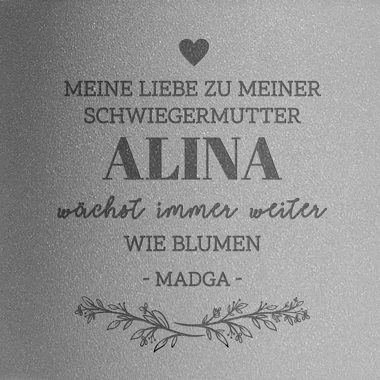 Gravierter Blumentopf - Geschenk für die Schwiegermutter