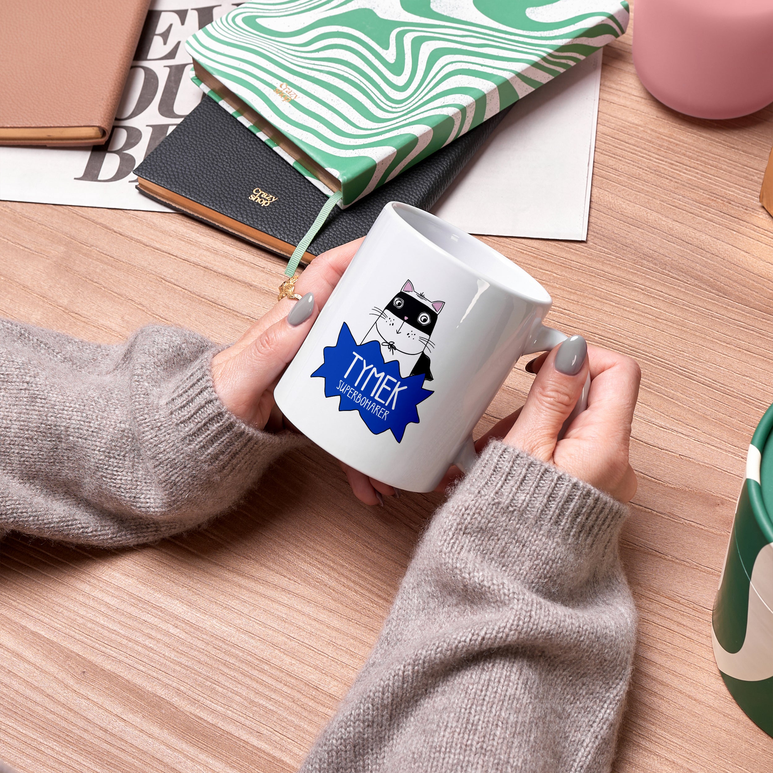 Kubek dla chłopca - Superbohater personalizowany kubek prezent dla kociarza prezent dla chłopca