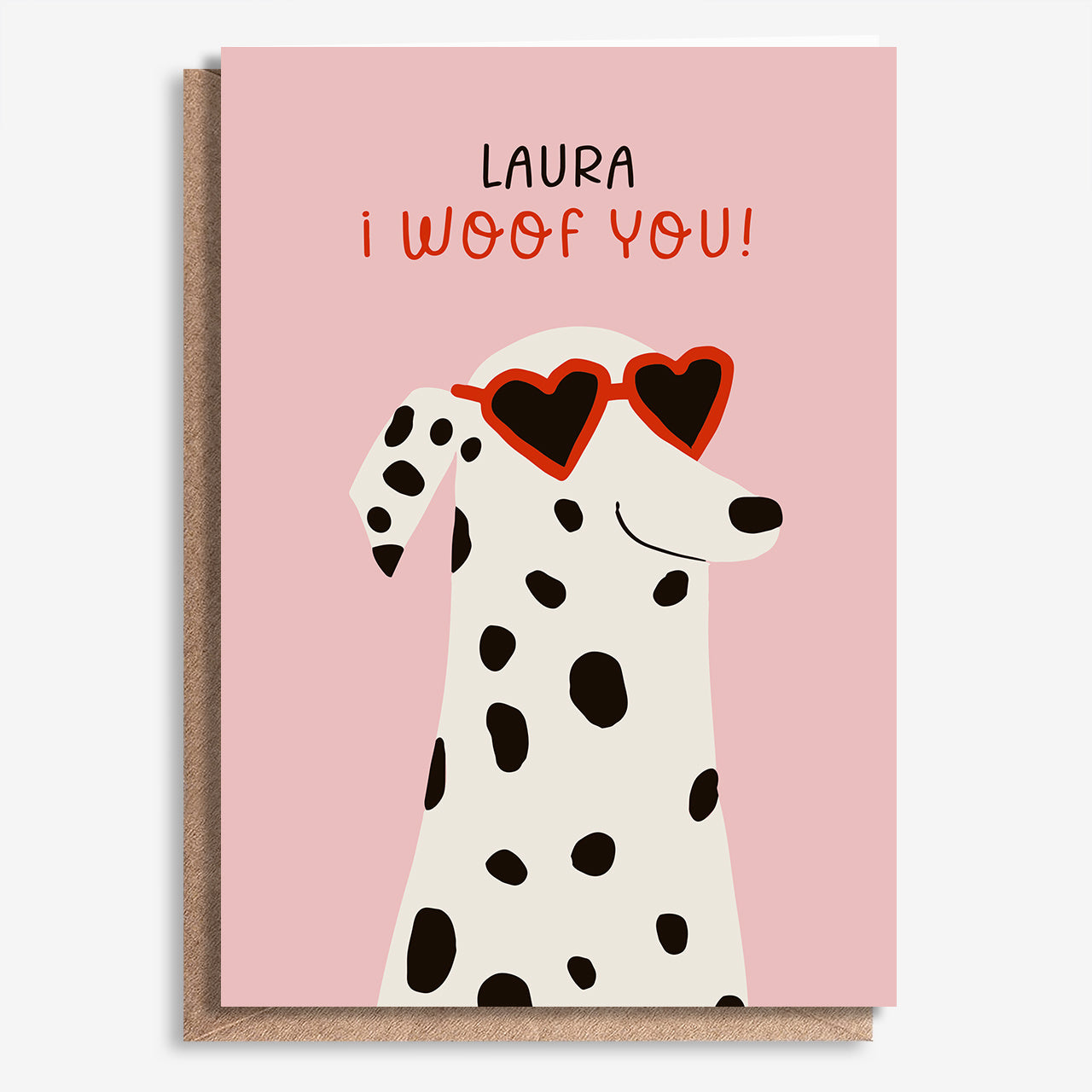 Personalizowana kartka dla psiarza - Woof You prezent dla psiary kartka dla miłośniczki psów