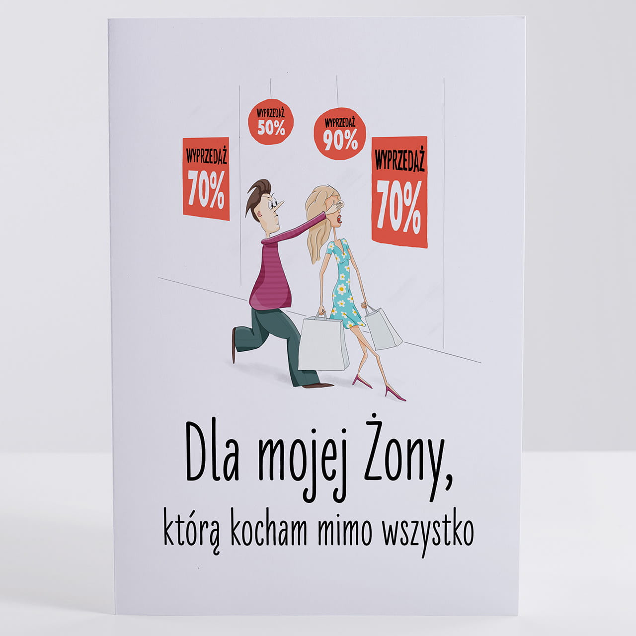 Kartka personalizowana xxl dla zakupoholiczki prezent dla żony prezent na urodziny dla żony personalizowana kartka
