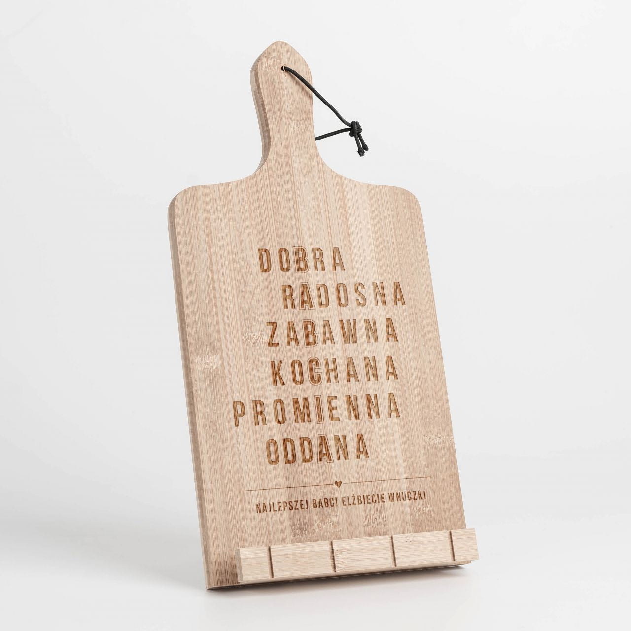 Podpórka pod książkę kucharską - prezent urodzinowy dla babci