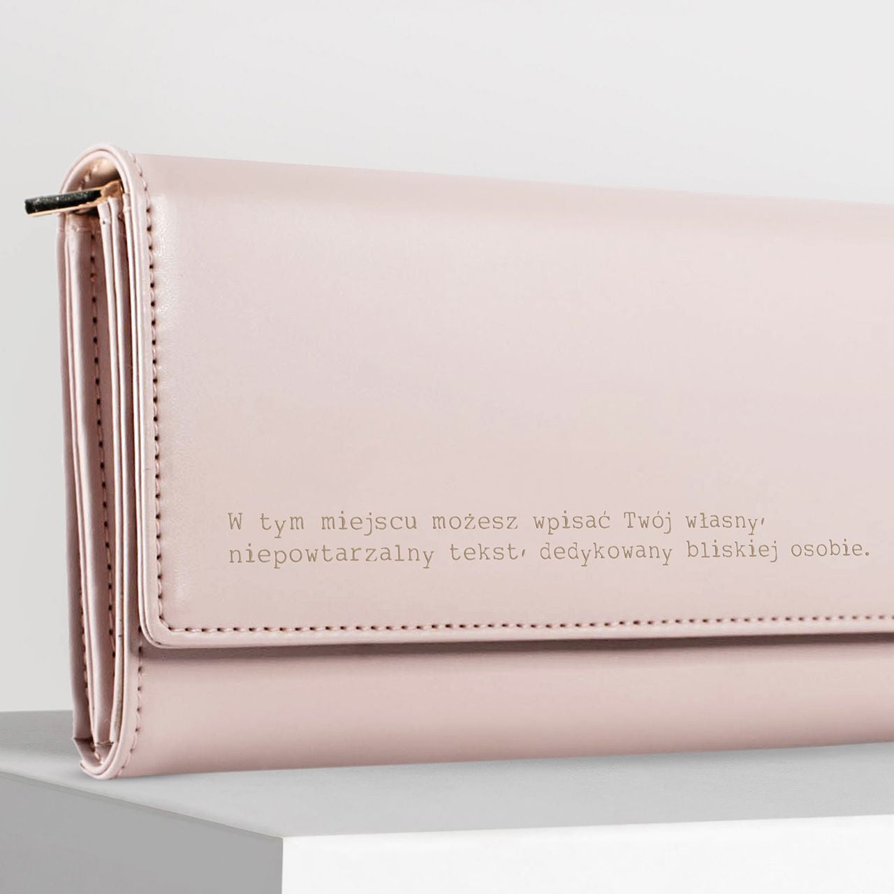 Damski portfel skórzany z własnym napisem - Twój tekst