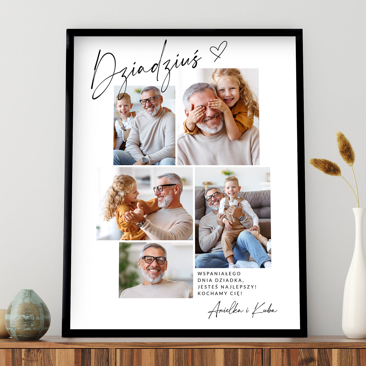 Personalizowany plakat na Dzień Dziadka - prezent od wnuków prezent dla dziadka plakat ze zdjęciami