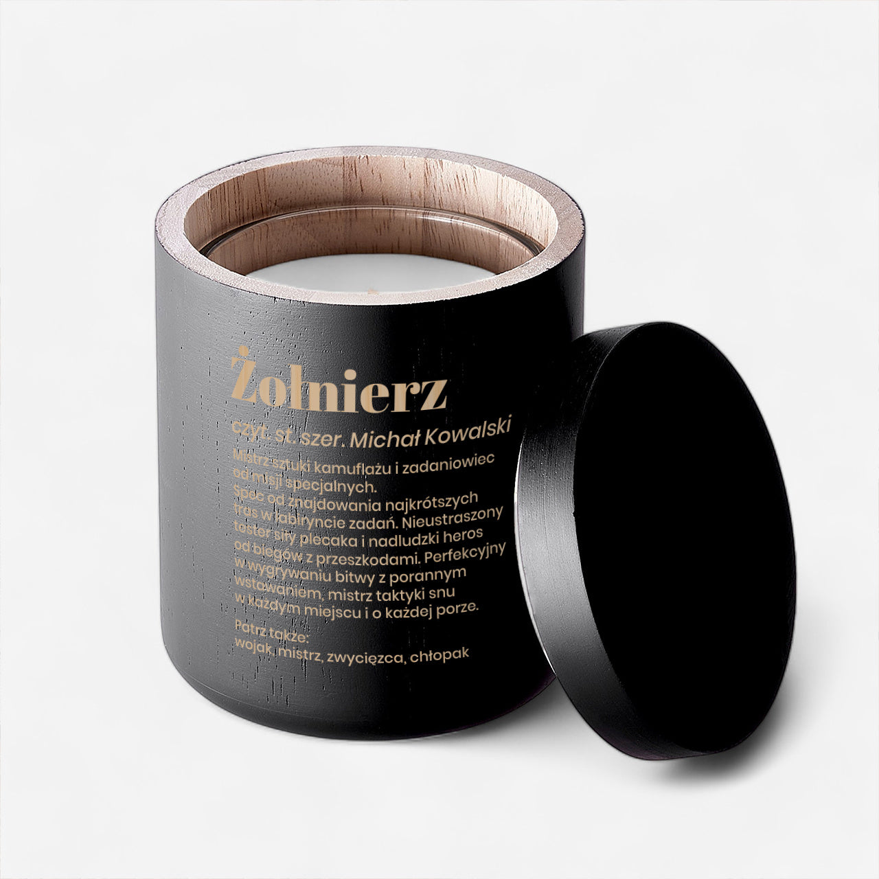 Świeca grawerowana dla żołnierza - personalizowany prezent dla żołnierza
