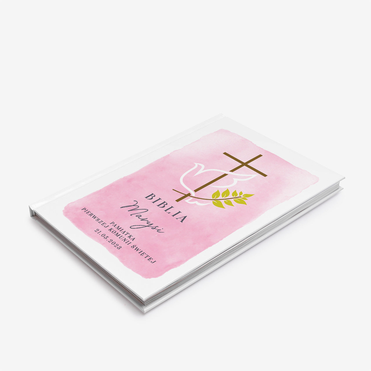 Personalizowana biblia dla dziewczynki na Komunię pamiątka komunijna dla dziewczynki