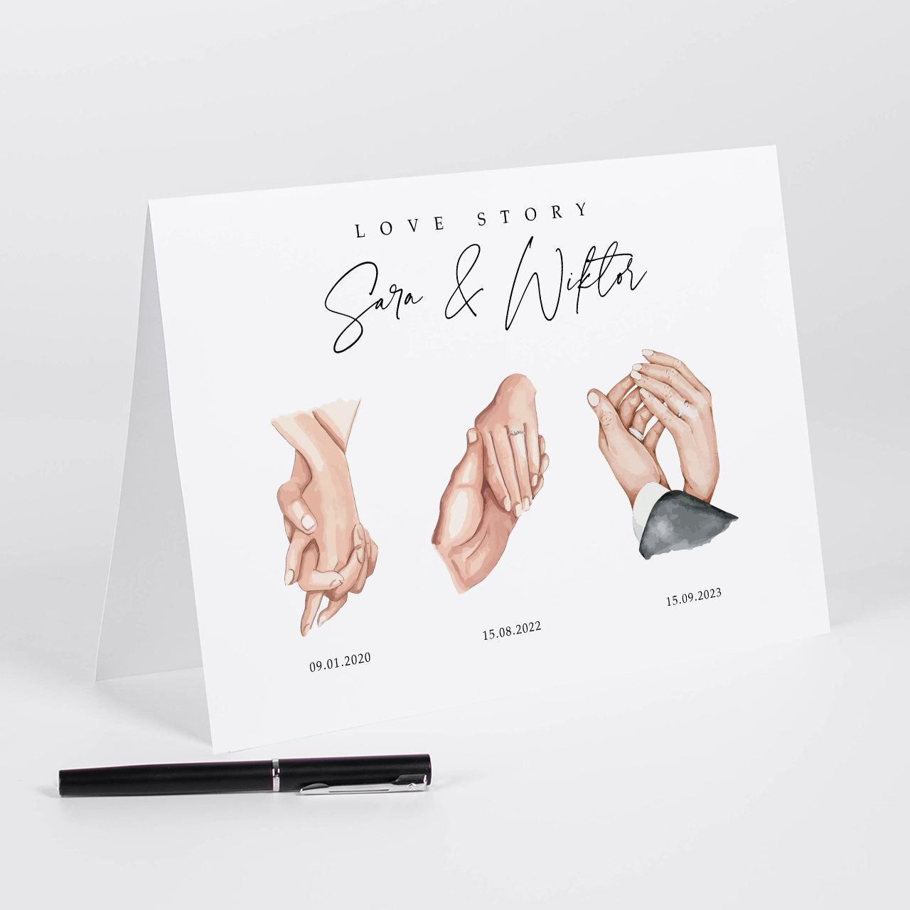 Elegancka kartka ślubna - Love Story A4