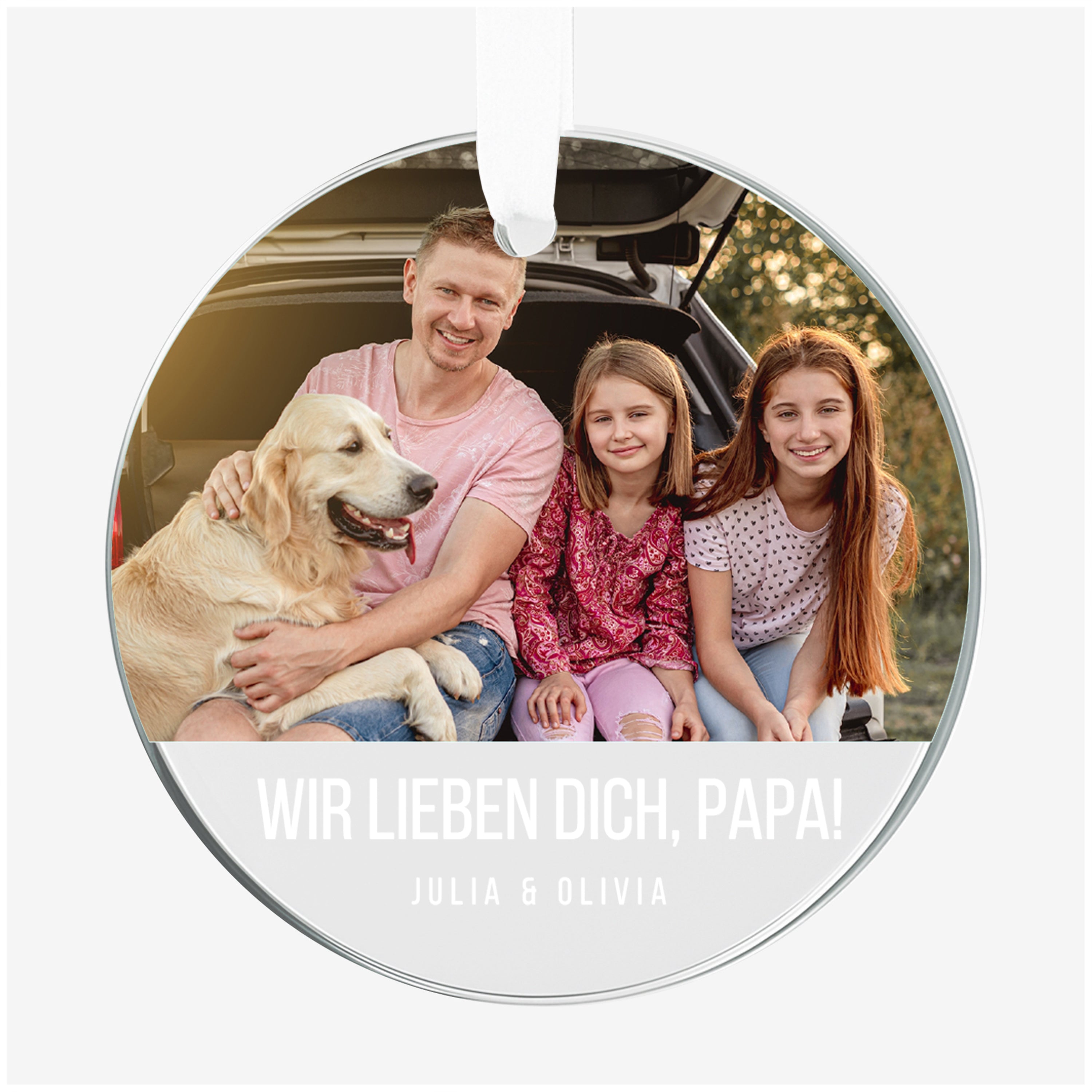 Glasanhänger mit Foto – Geschenk für Papa