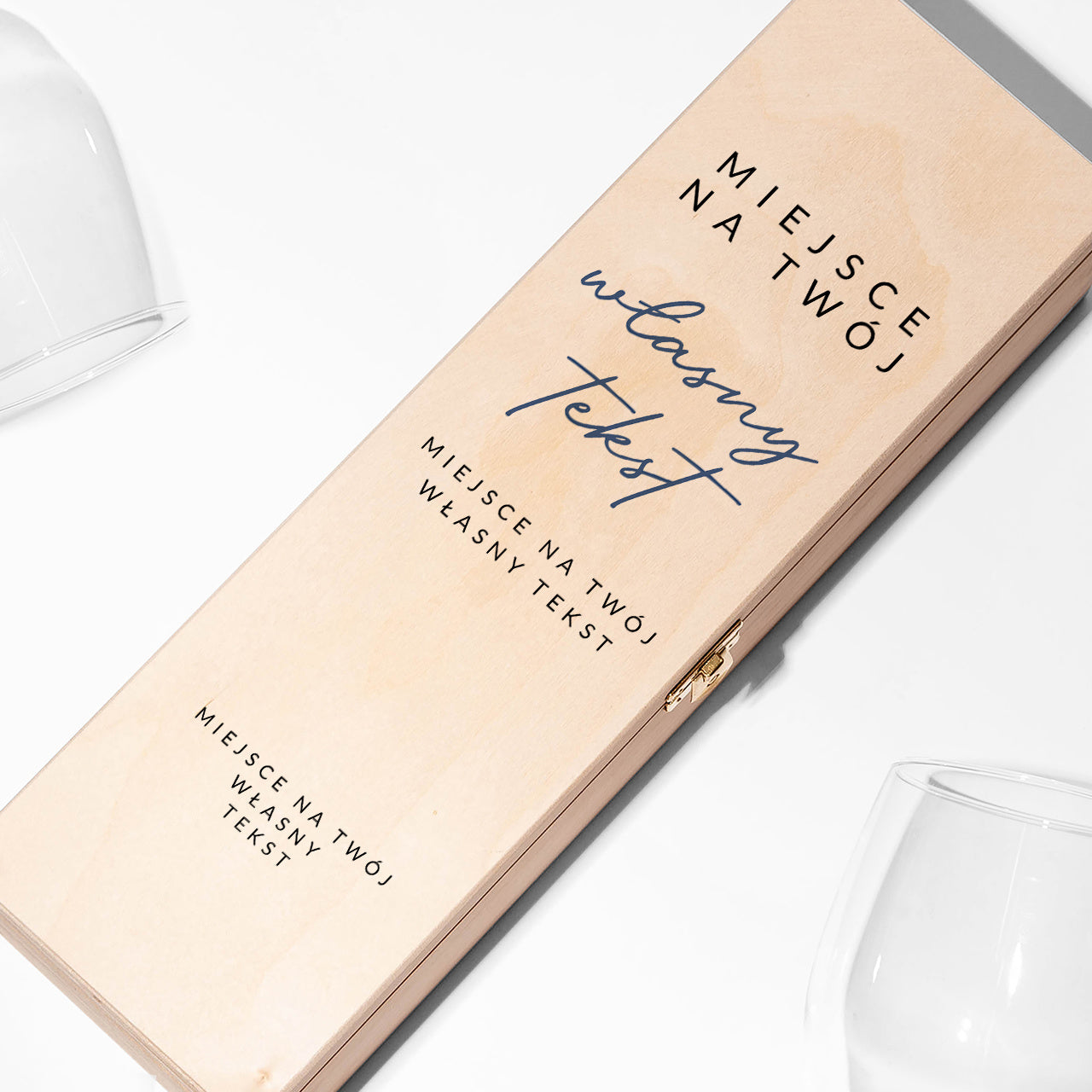 Skrzynka na wino z własnym tekstem