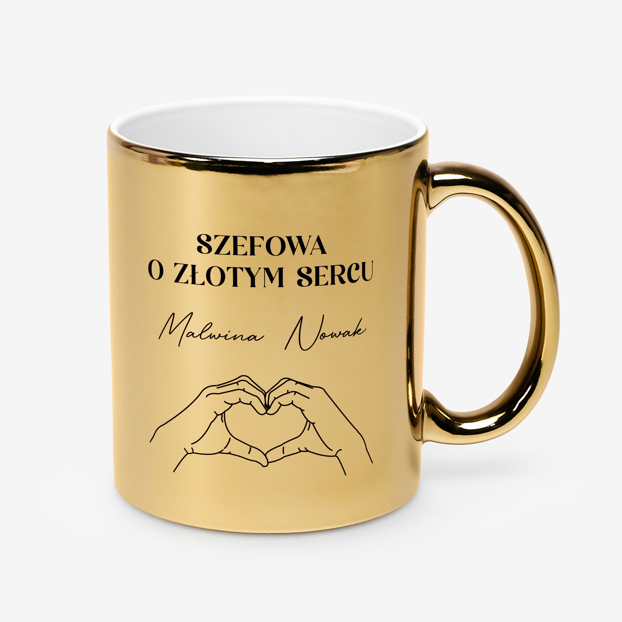 Kubek złoty personalizowany - prezent dla szefowej personalizowany kubek dla szefowej 