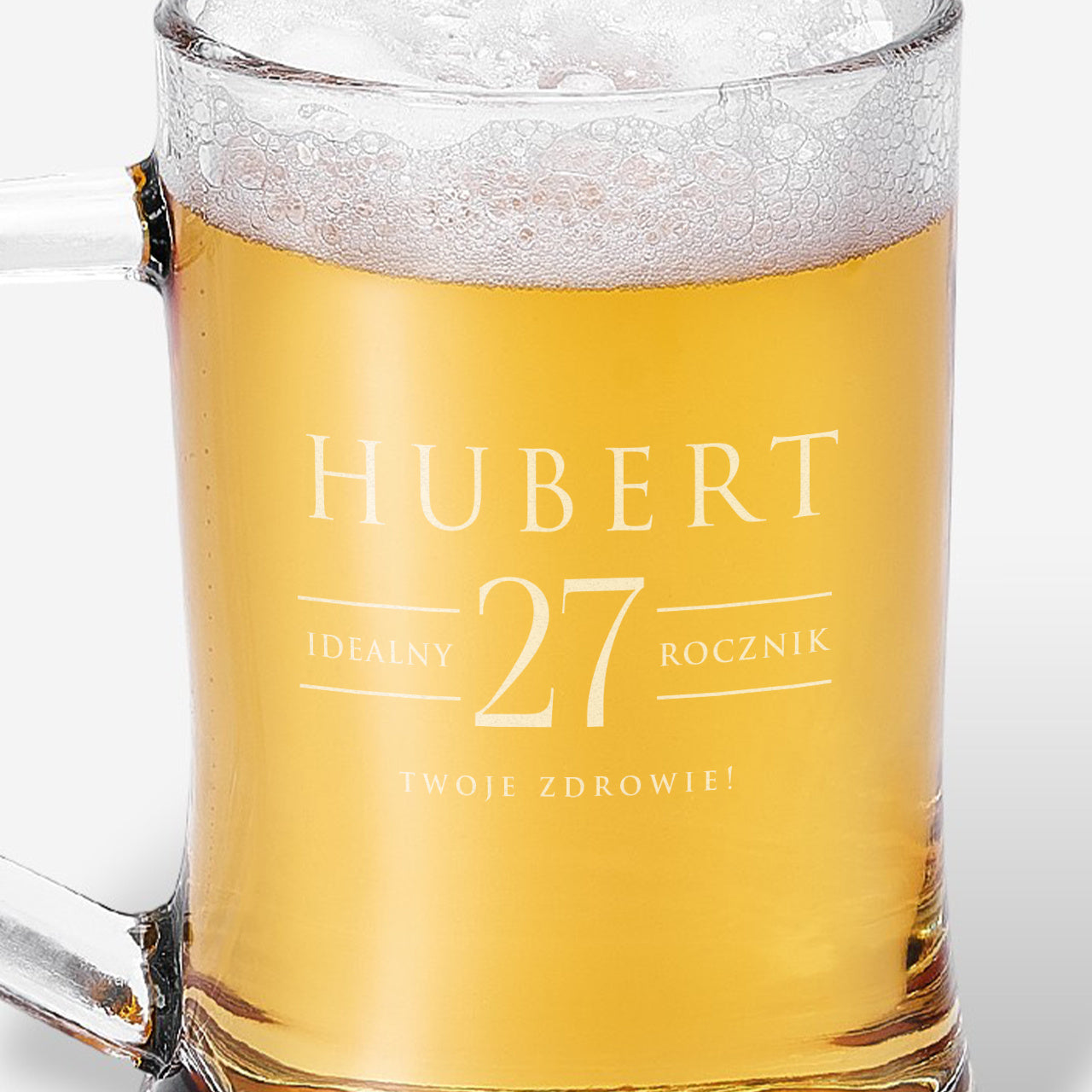Grawerowany kufel na prezent - Idealny Rocznik - prezent na 40 urodziny dla kolegi