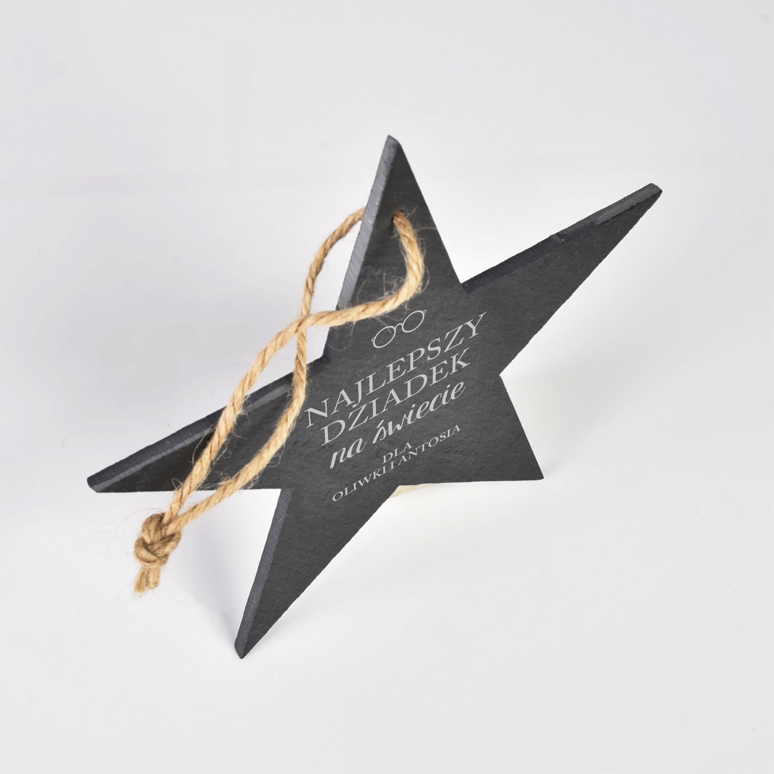 Tabliczka grawerowana w kształcie gwiazdy - upominek dla dziadka