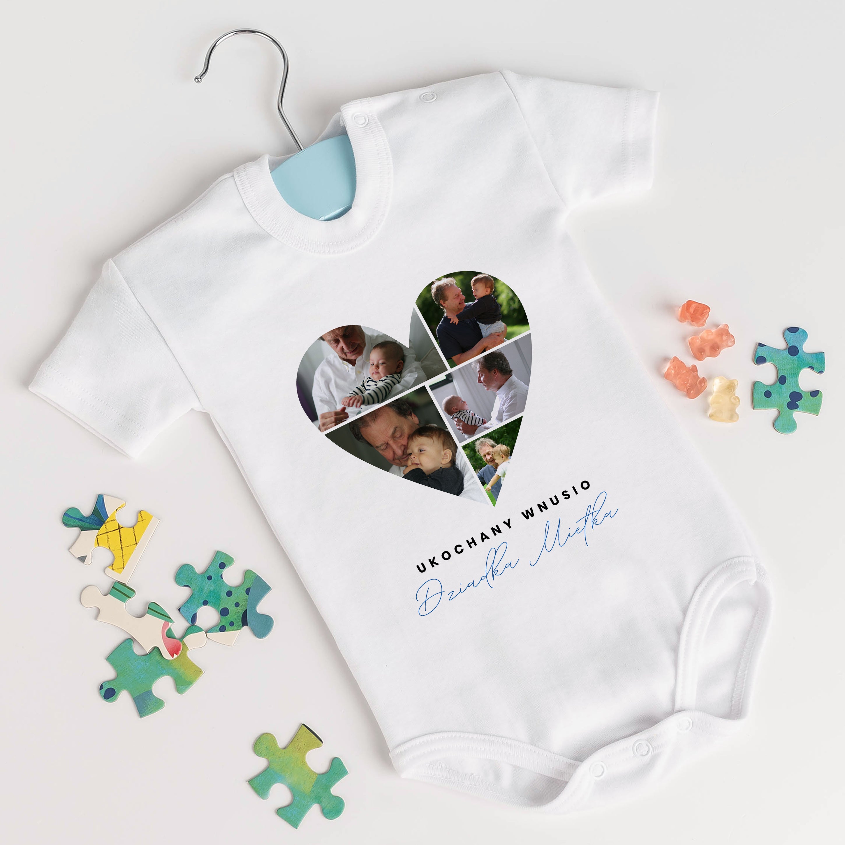 Personalizowane body z imieniem - prezent dla wnuka body dla niemowlaka prezent dla dziecka 