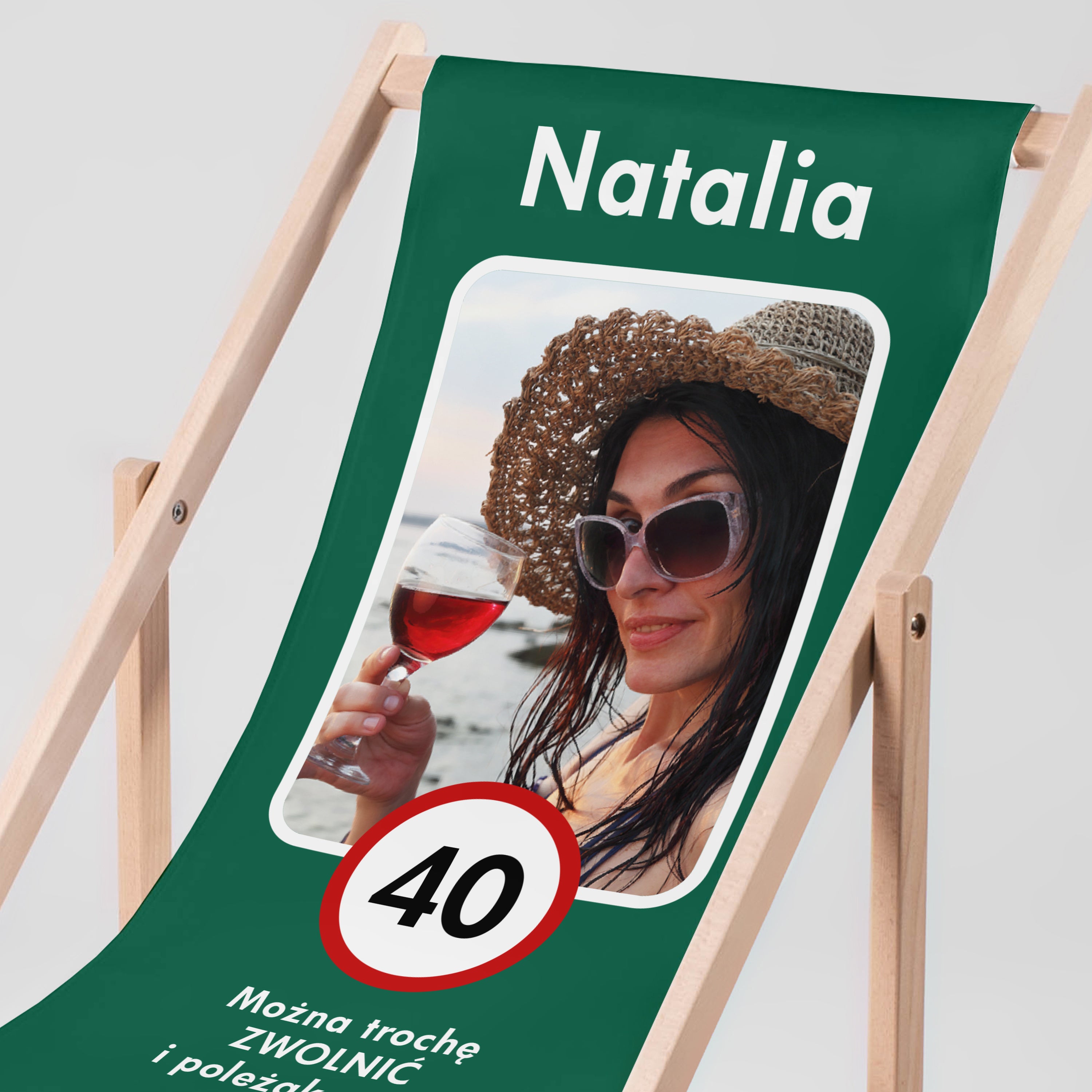 Leżak ze zdjęciem na 40 - zwolnij