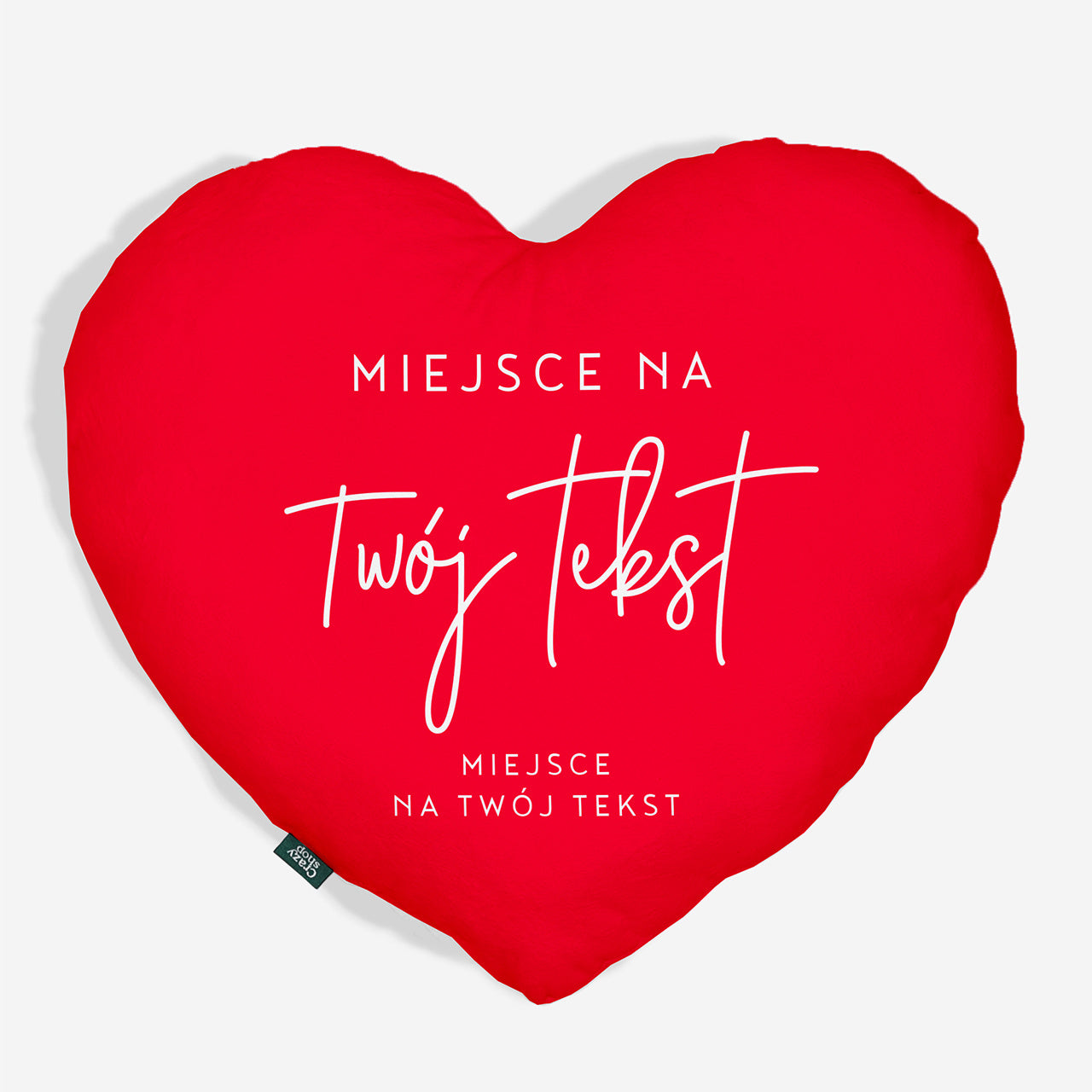 Personalizowana poduszka serce - Twój tekst prezent na walentynki poduszka z napisem prezent dla ukochanej