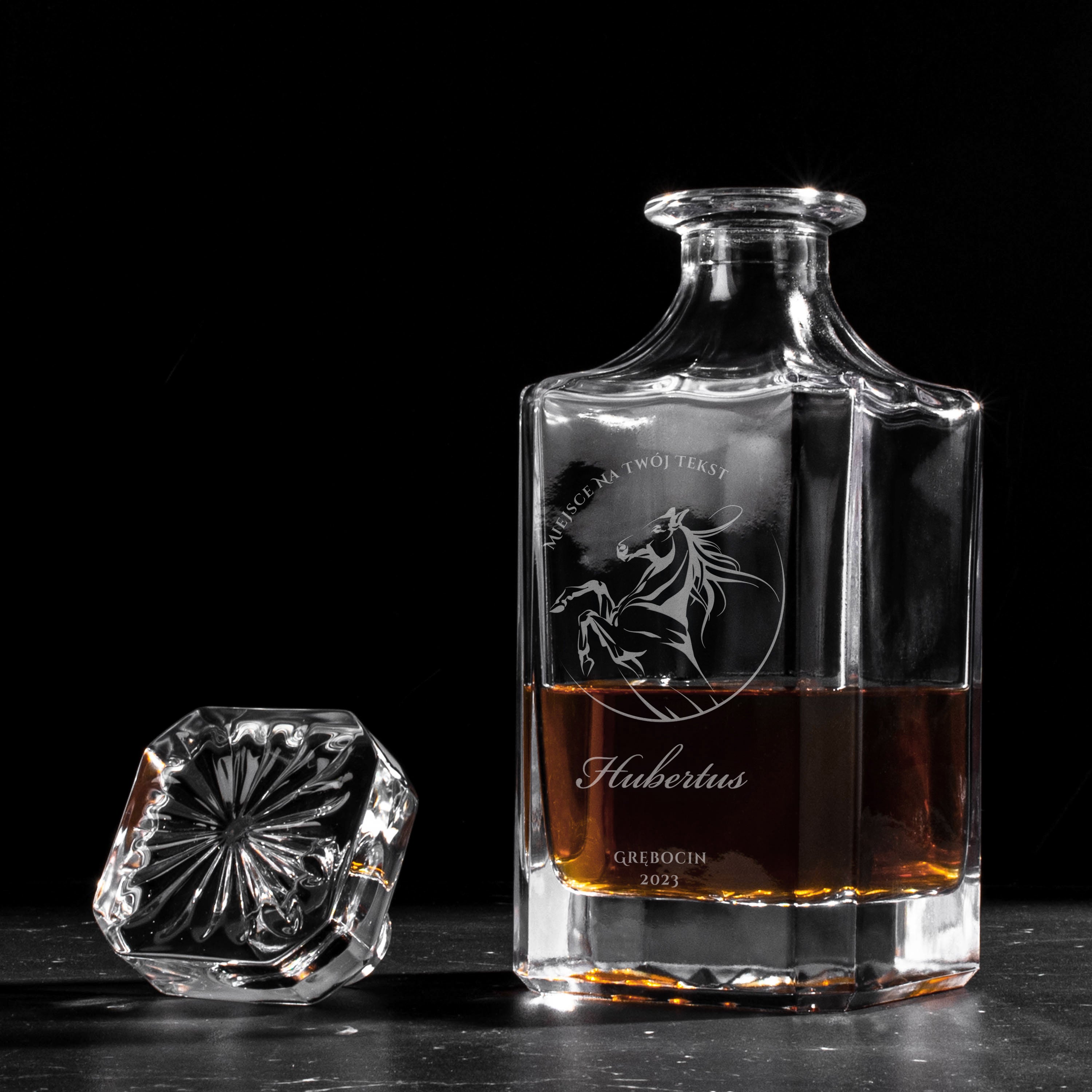 Elegancka karafka do alkoholu - Hubertus - prezent dla jeźdźca