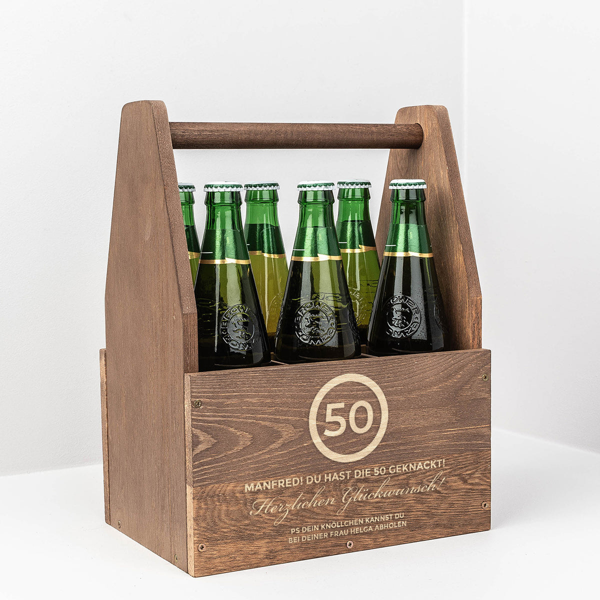 Gravierter Bierträger GESCHENK ZUM 50. GEBURTSTAG