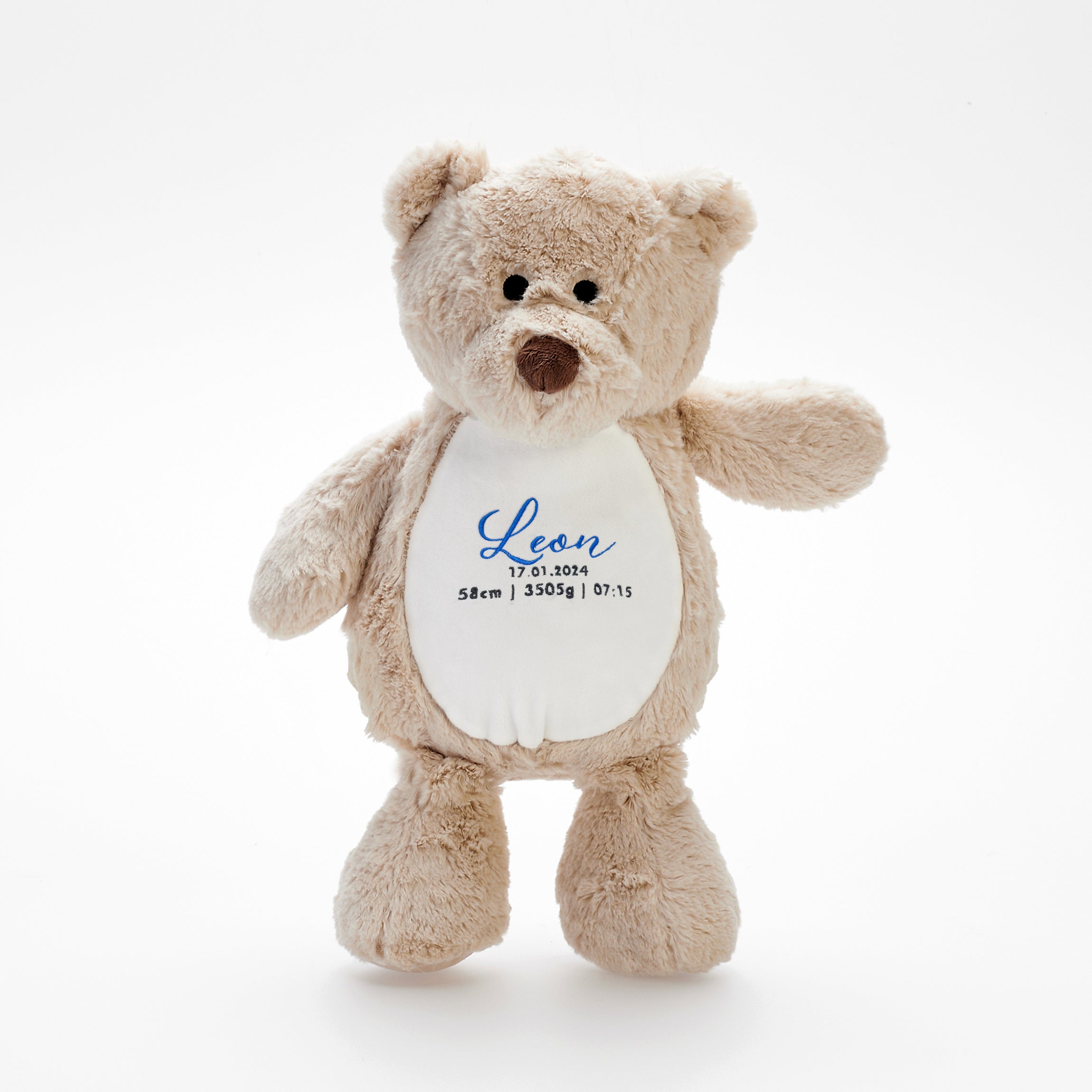 Maskotka miś z metryczką dla chłopca