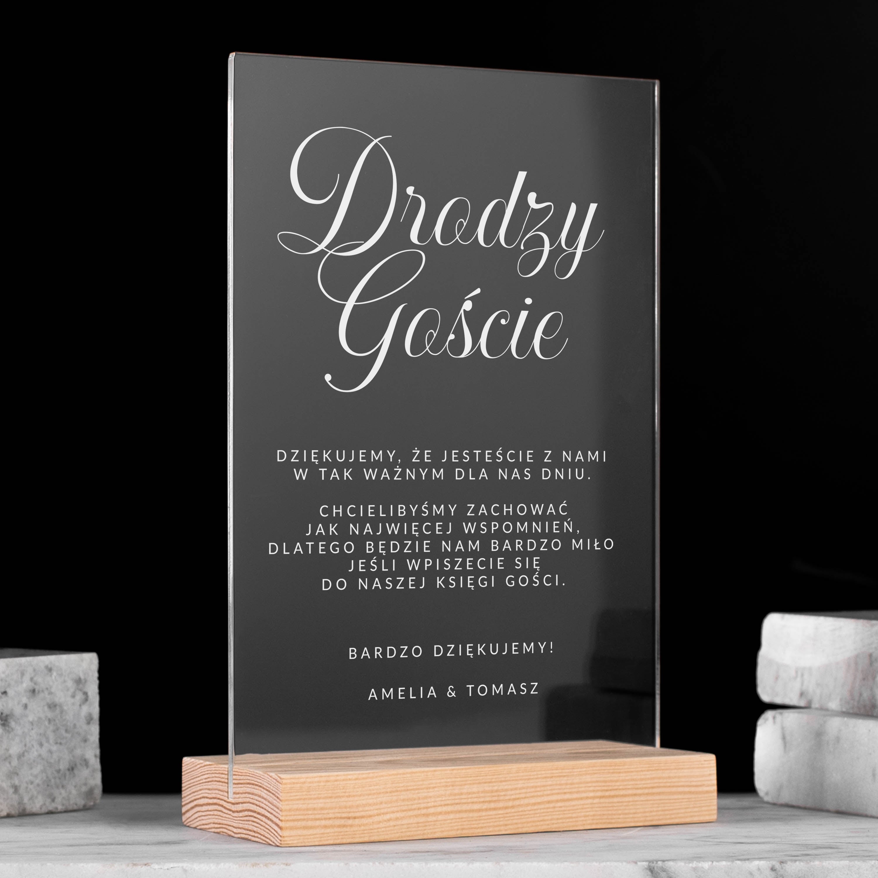 Tabliczka informacyjna - podziękowanie dla gości