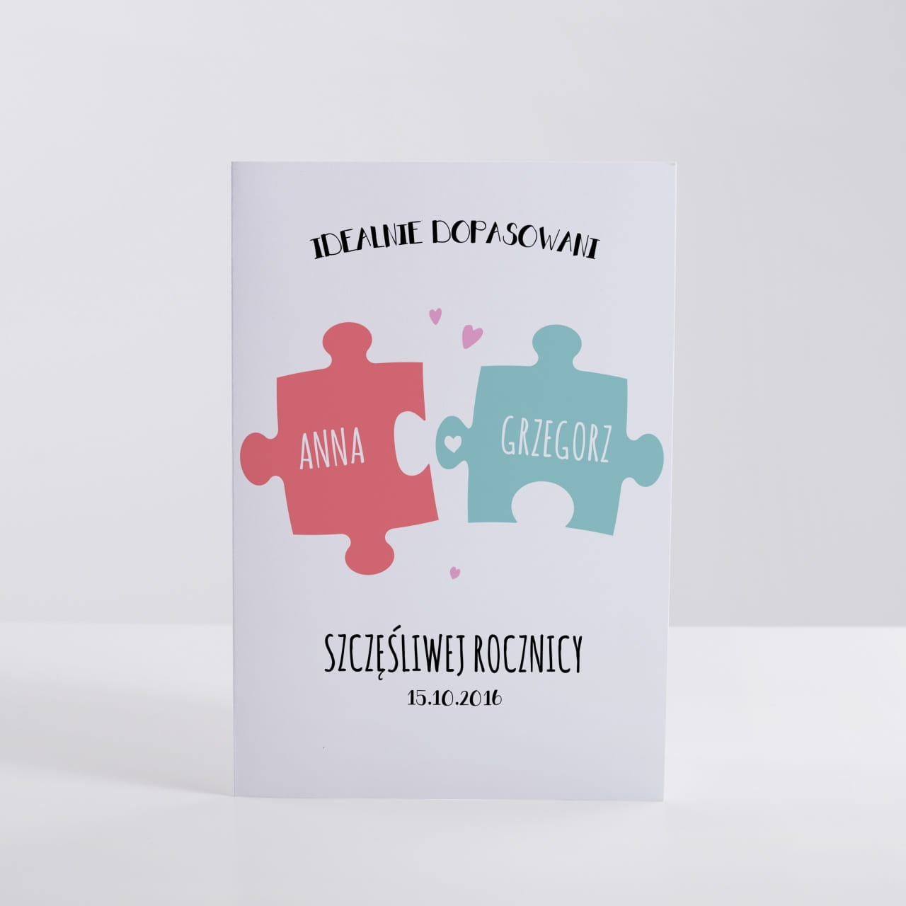 Personalizowana kartka na rocznicę ślubu - idealnie dopasowani prezent na rocznicę ślubu kartka dla małżeństwa