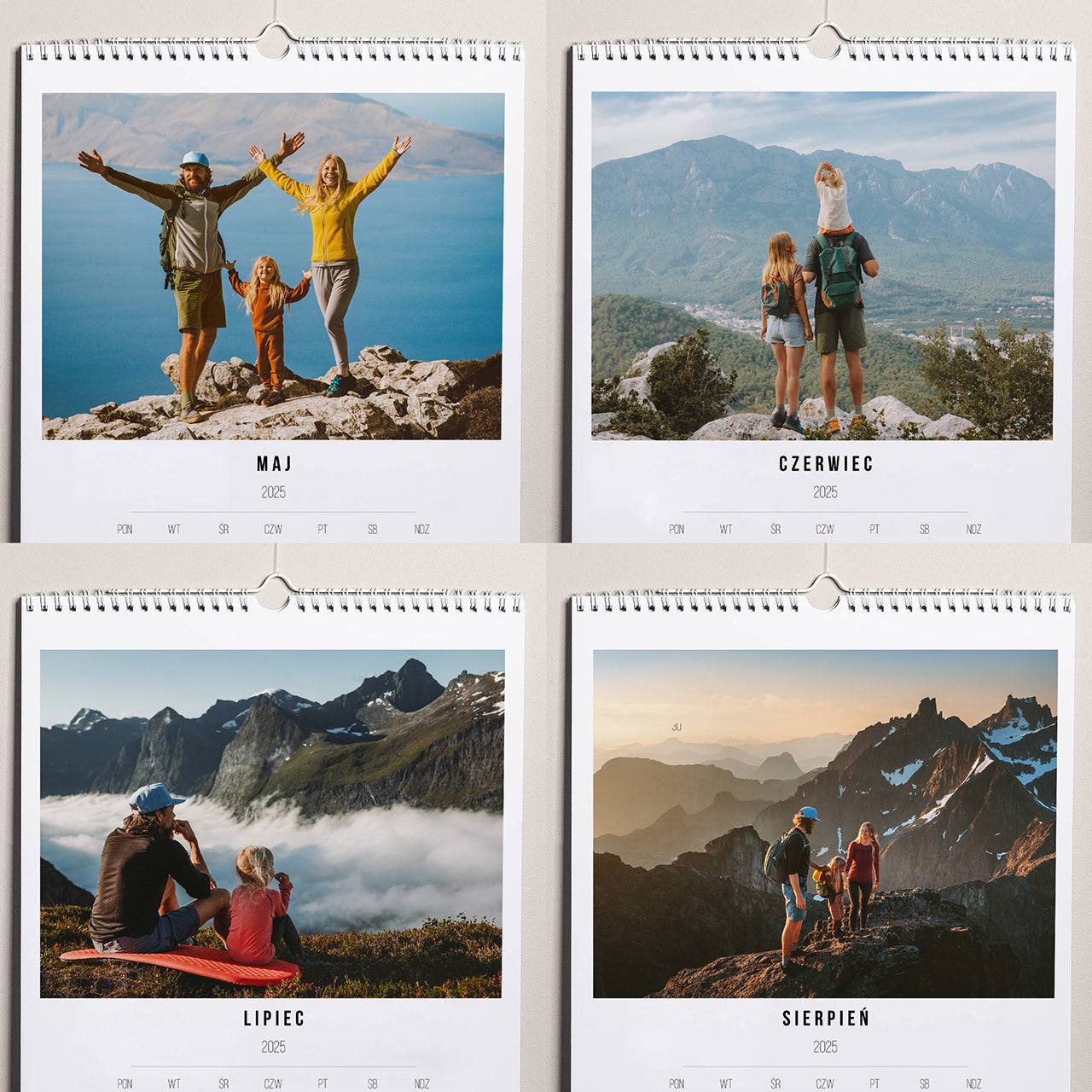 Ścienny kalendarz ze zdjęciami dla rodziny