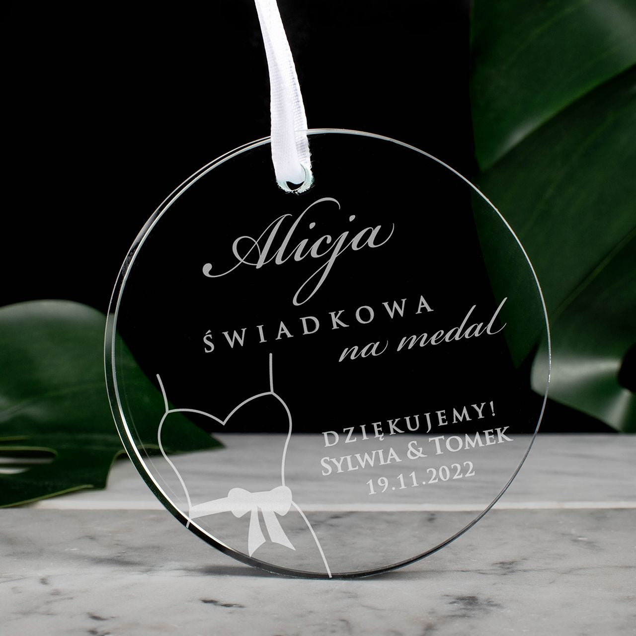 Personalizowana zawieszka - podziękowanie dla świadkowej