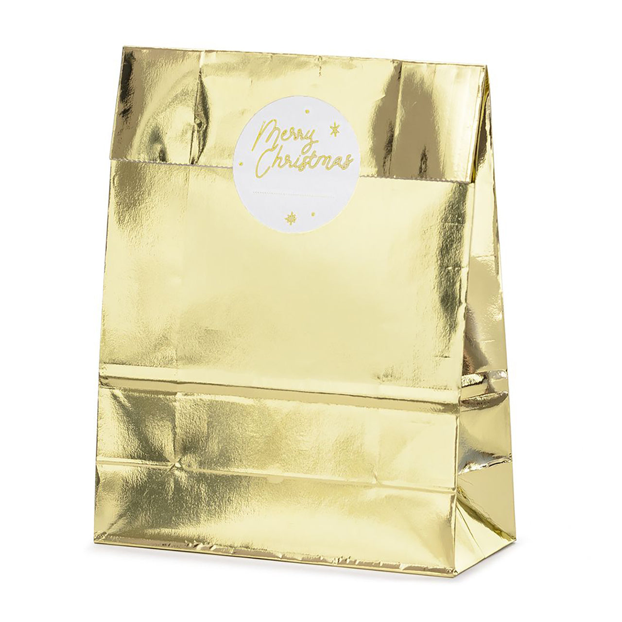 Złote torebki do prezentów z naklejkami 3szt.
