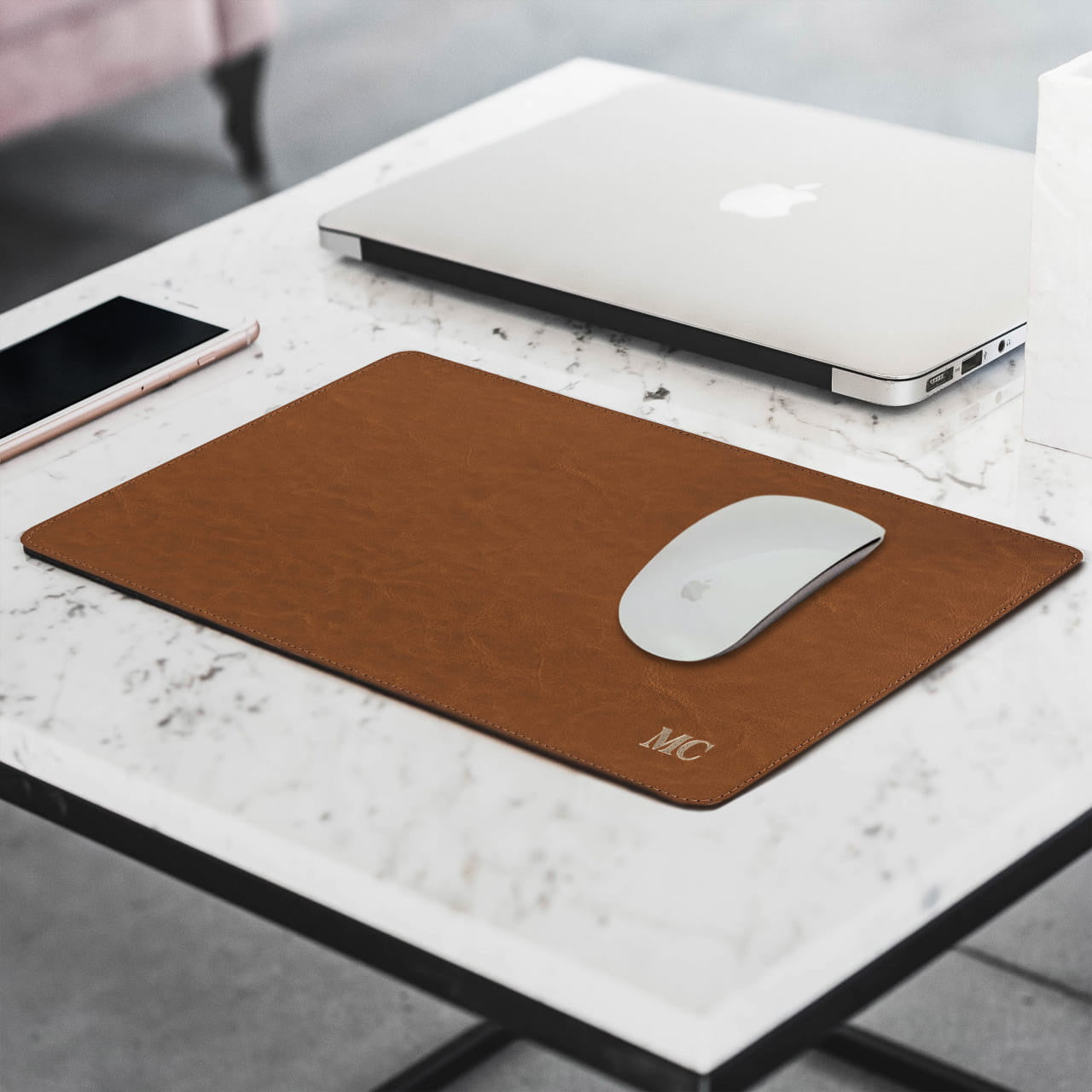 Personalizowana podkładka pod mysz - Inicjały - elegancki prezent do biura