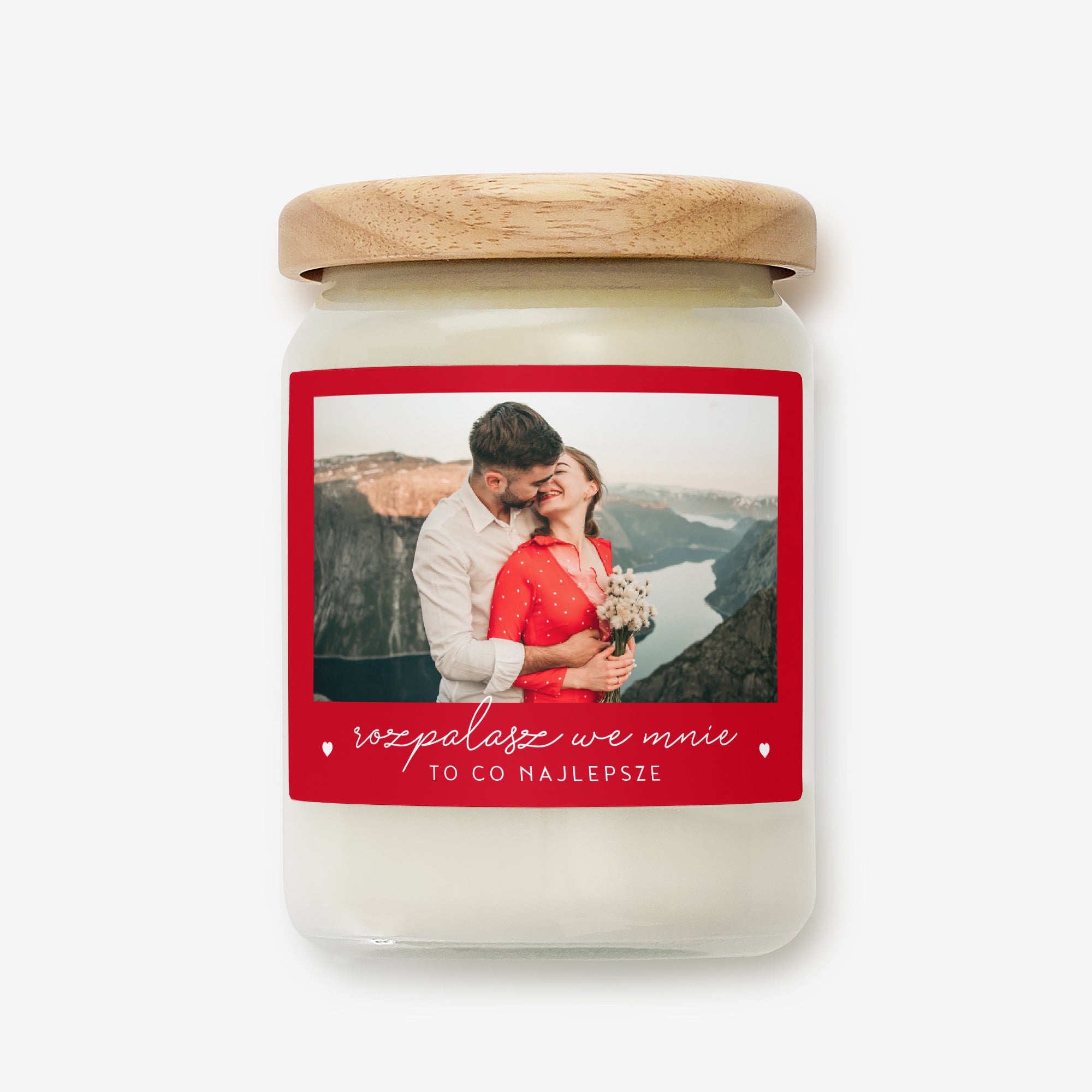 Świeca ze zdjęciem na walentynki dla dziewczyny prezent na walentynki dla niej świeca personalizowana