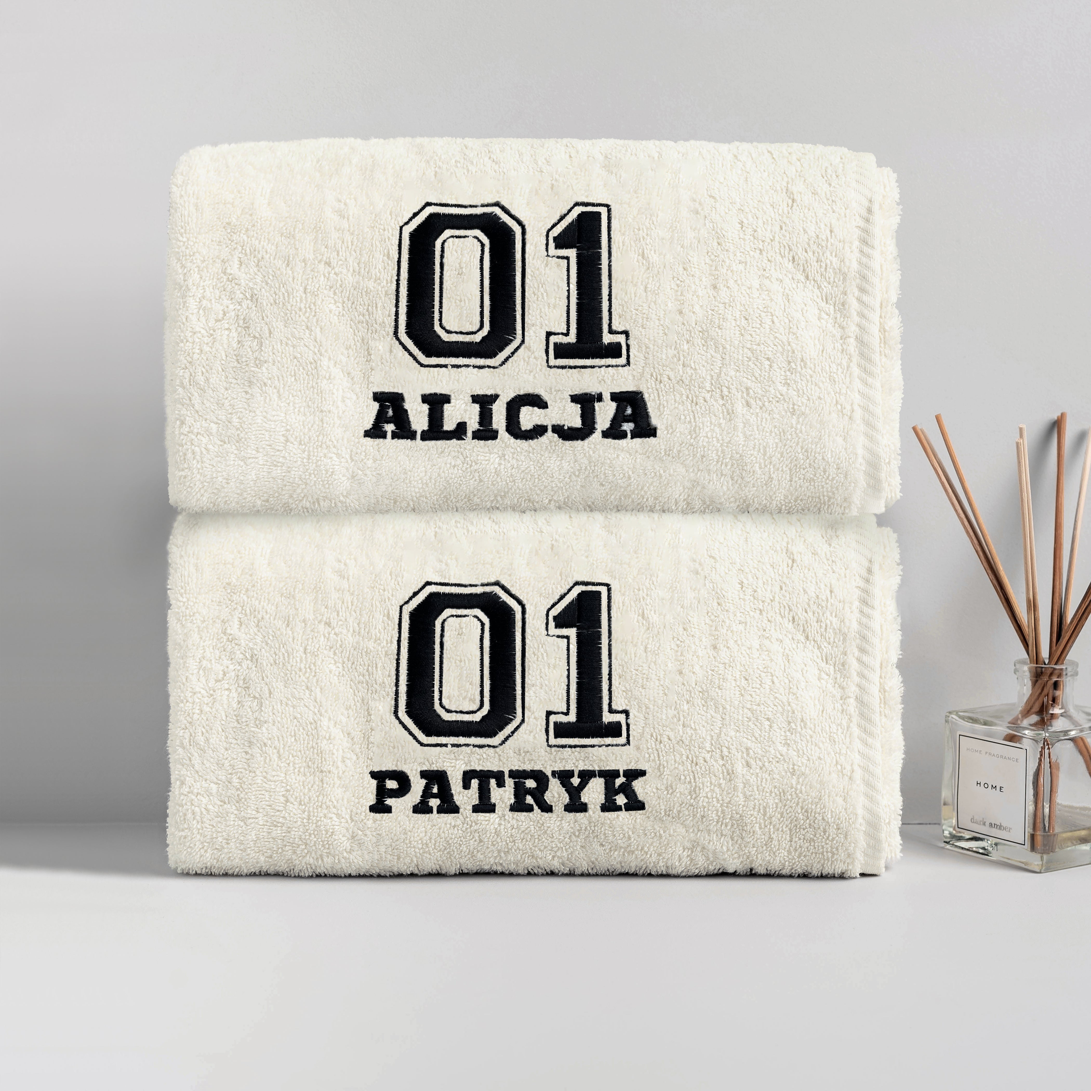 Personalizowany komplet ręczników dla pary sportowców