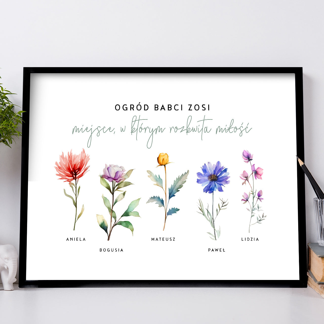 Plakat na Dzień Babci - ogród