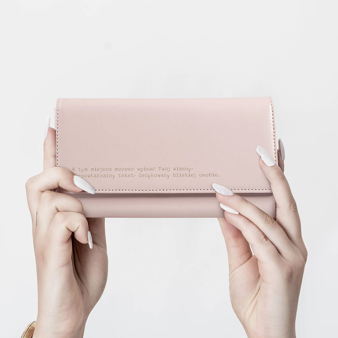 Damski portfel skórzany z własnym napisem - Twój tekst