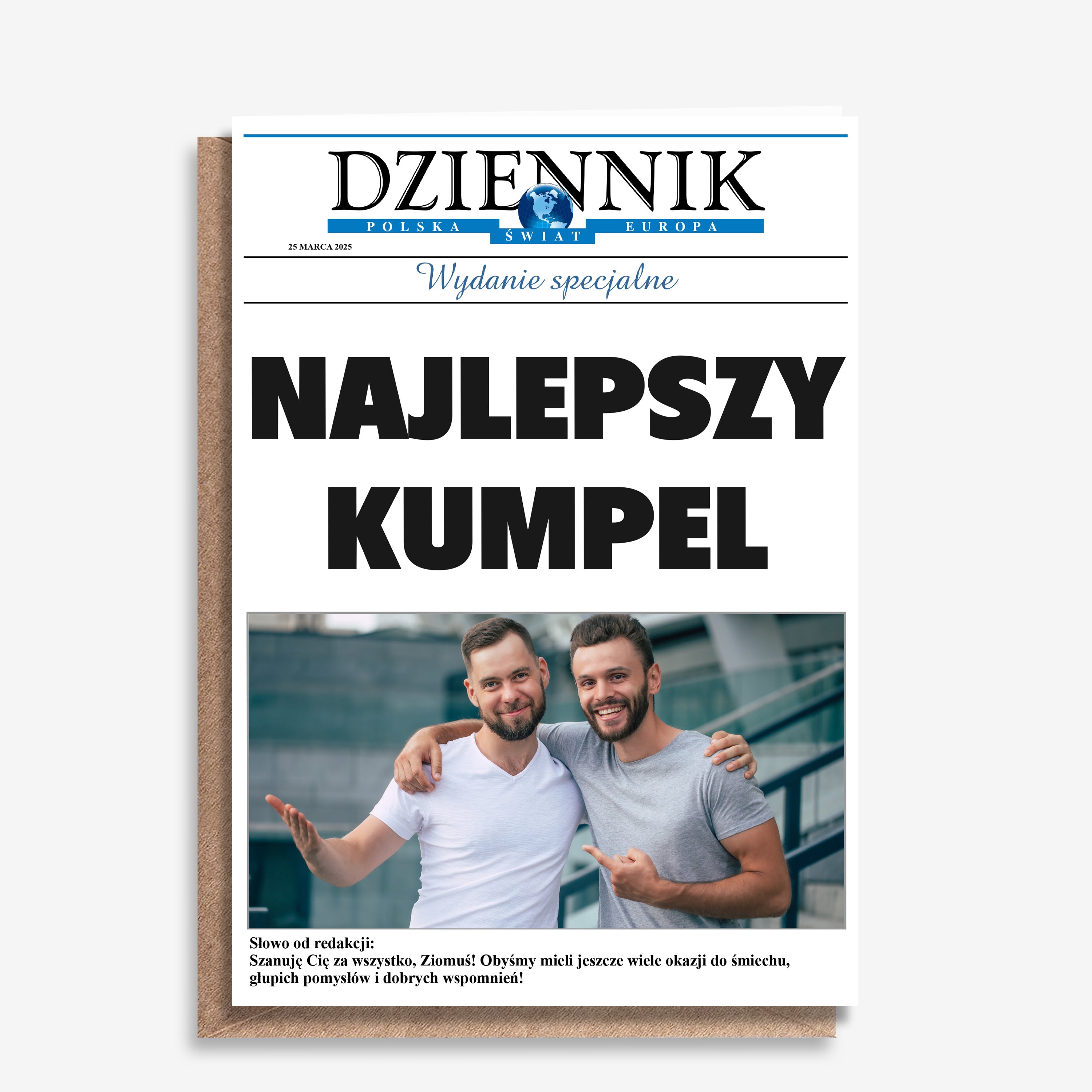 Kartka ze zdjęciem - upominek dla przyjaciela personalizowana kartka ze zdjęciem dla przyjaciela prezent