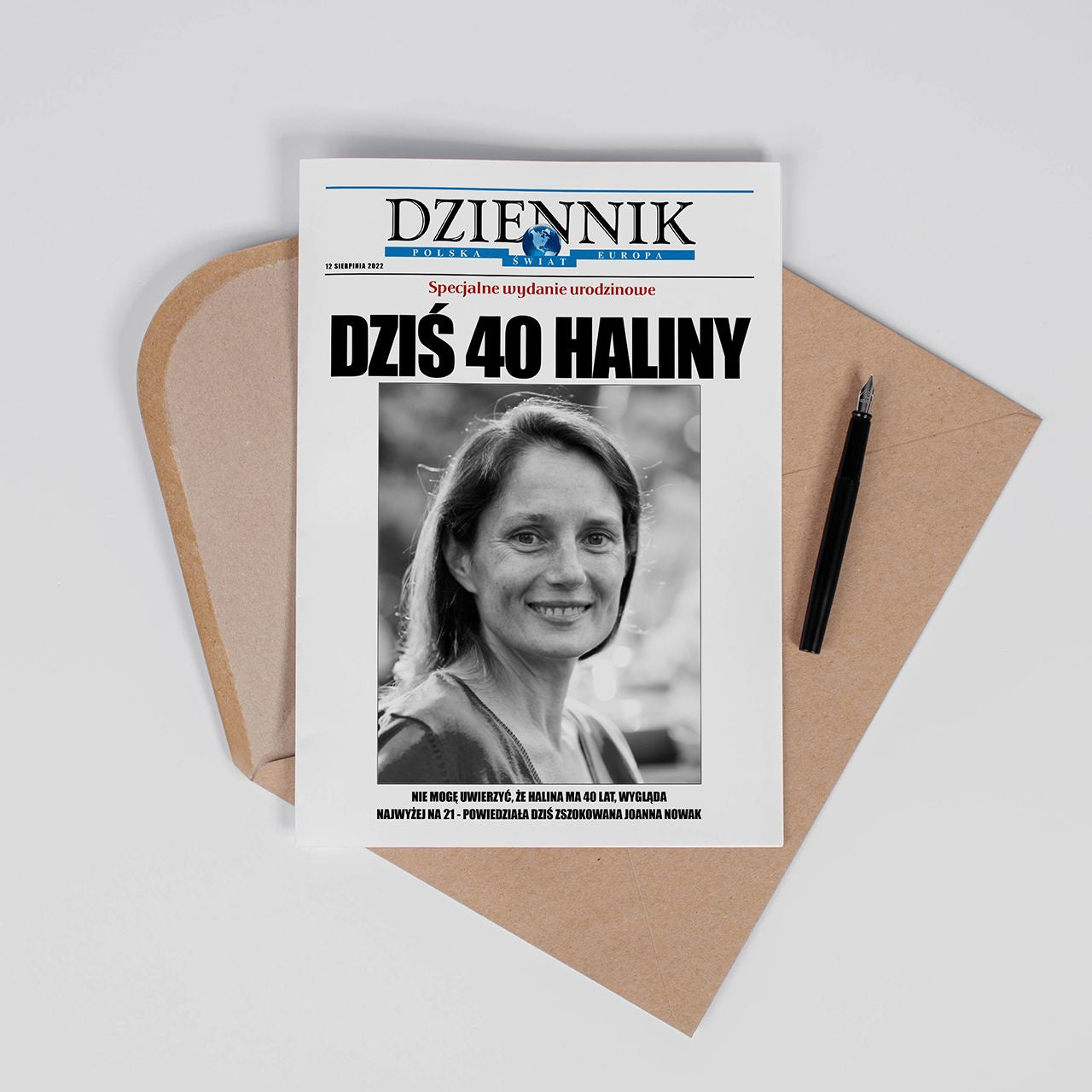 Fotokartka na 40 urodziny - Dziennik A4