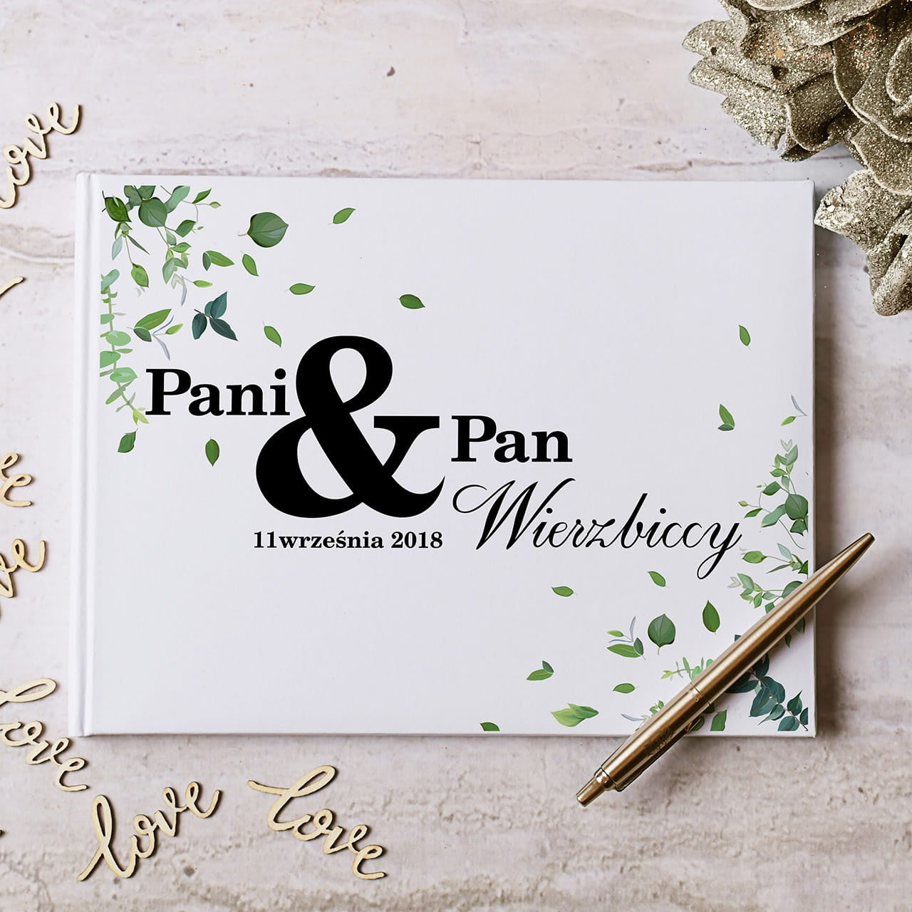 Personalizowana księga gości - Pani & Pan księga gości weselnych pamiątka weselna pamiątka dla pary młodej