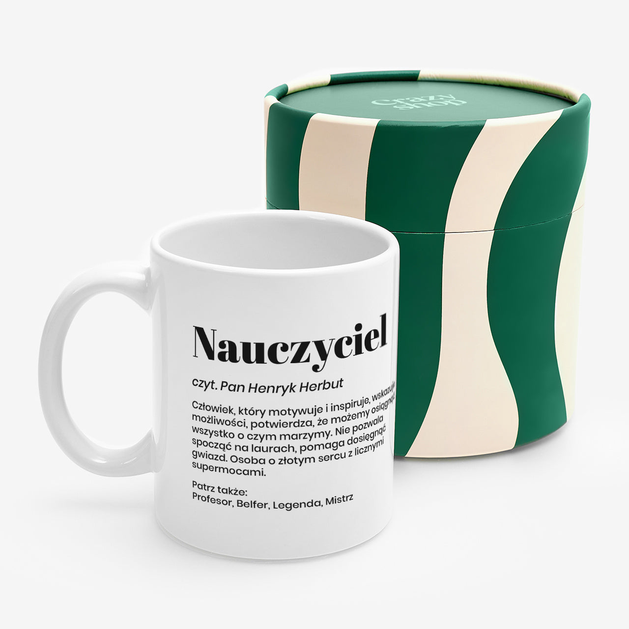 Kubek w tubie prezentowej - prezent na Dzień Nauczyciela kubek z nadrukiem dla nauczyciela na Dzień Nauczyciela 