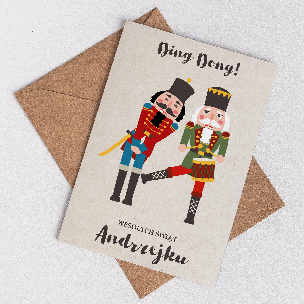 Śmieszna kartka świąteczna - dziadek do orzechów