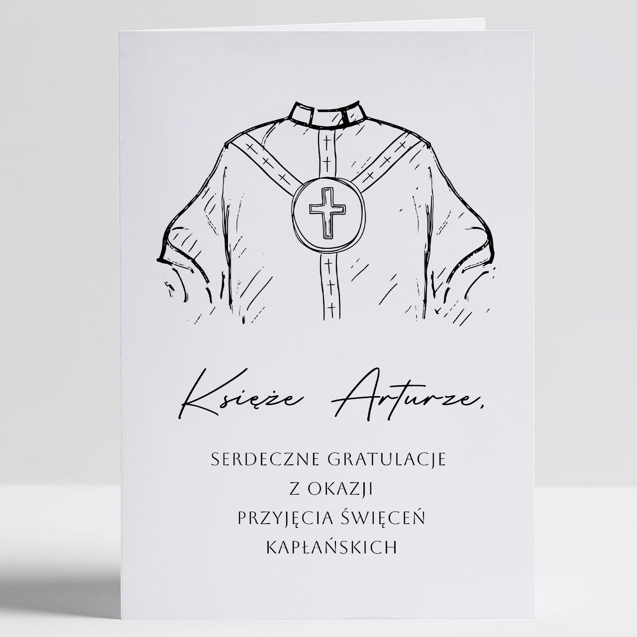 Kartka na święcenia kapłańskie A4 prezent dla księdza kartka personalizowana